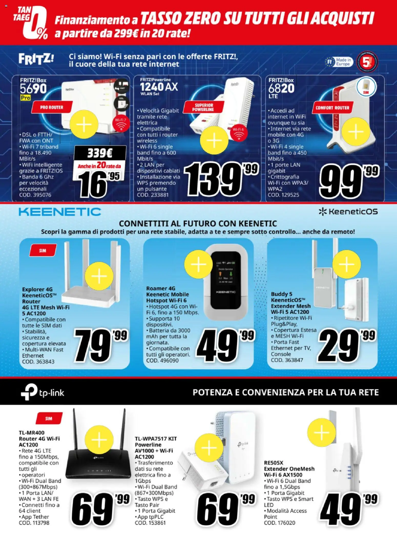 Volantino Media World del 21.11.2025 | Pagina: 6 | Prodotti: Router, Mobile, Tè, Batteria