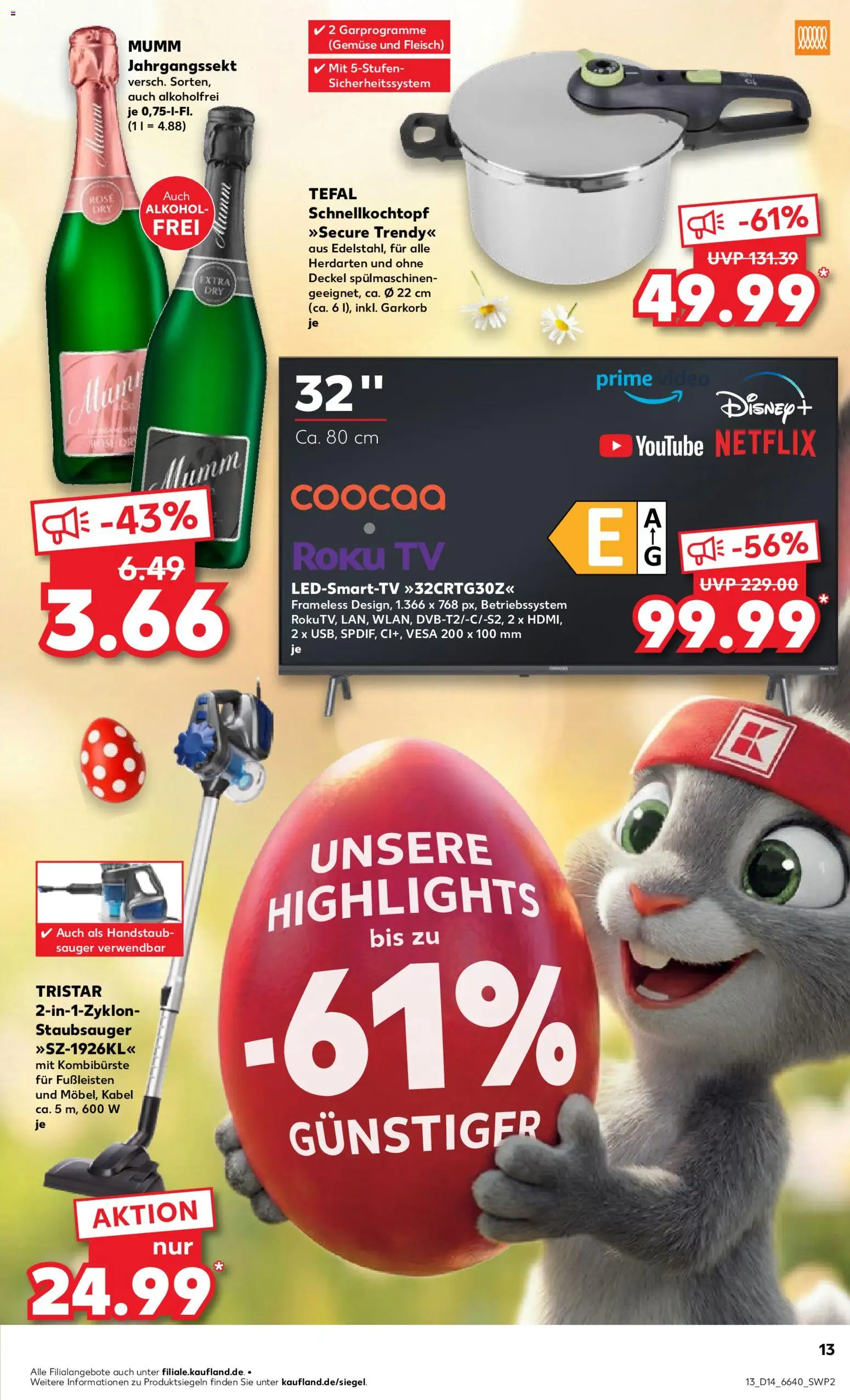 Kaufland Německo leták od 02.04.2026 | Strana: 13 | Produkty: Tv, Video, Kabel, Tefal
