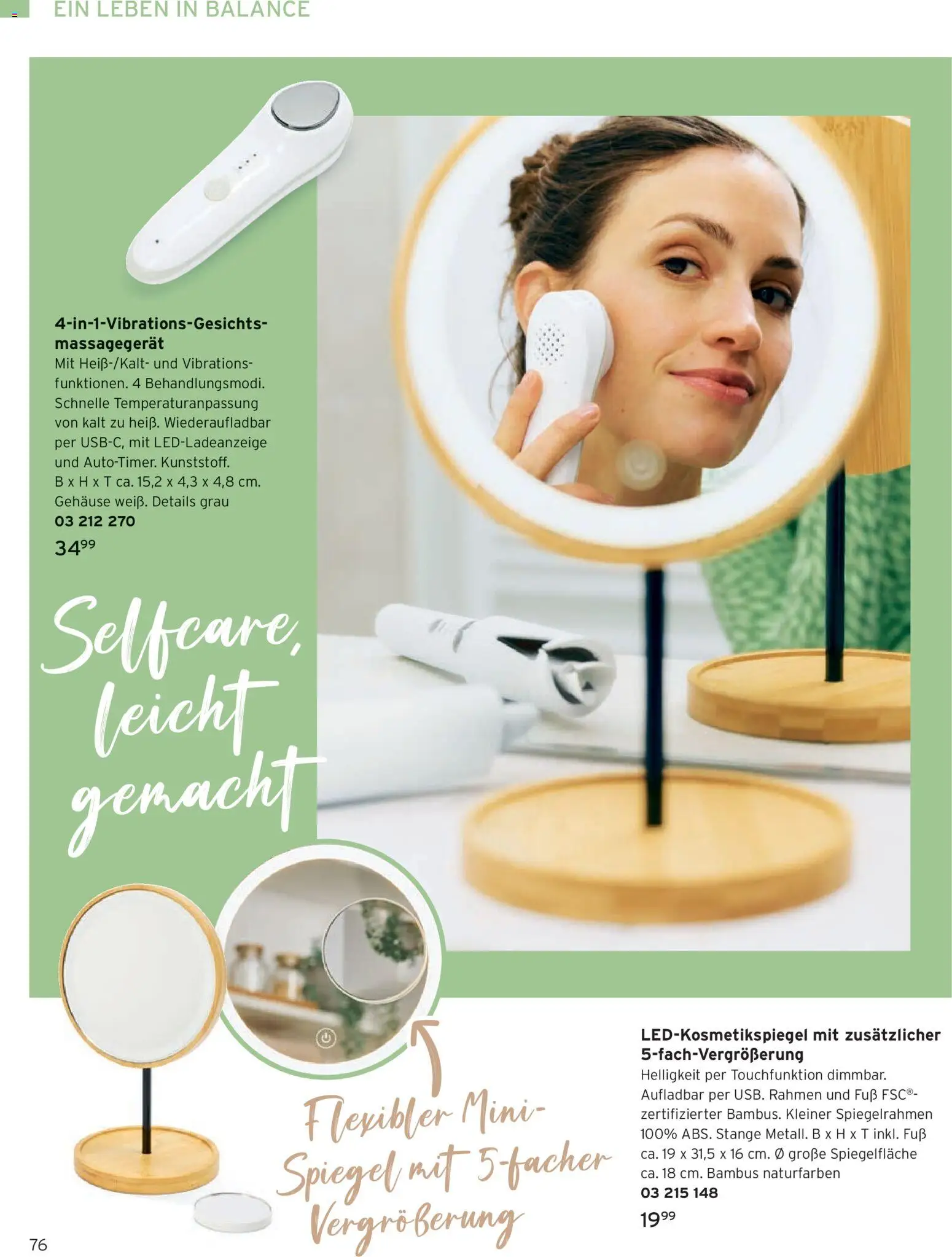 Tchibo Katalog Frühling – gültig ab 24.03.2026 | Seite: 76 | Produkte: Spiegel, Massagegerät