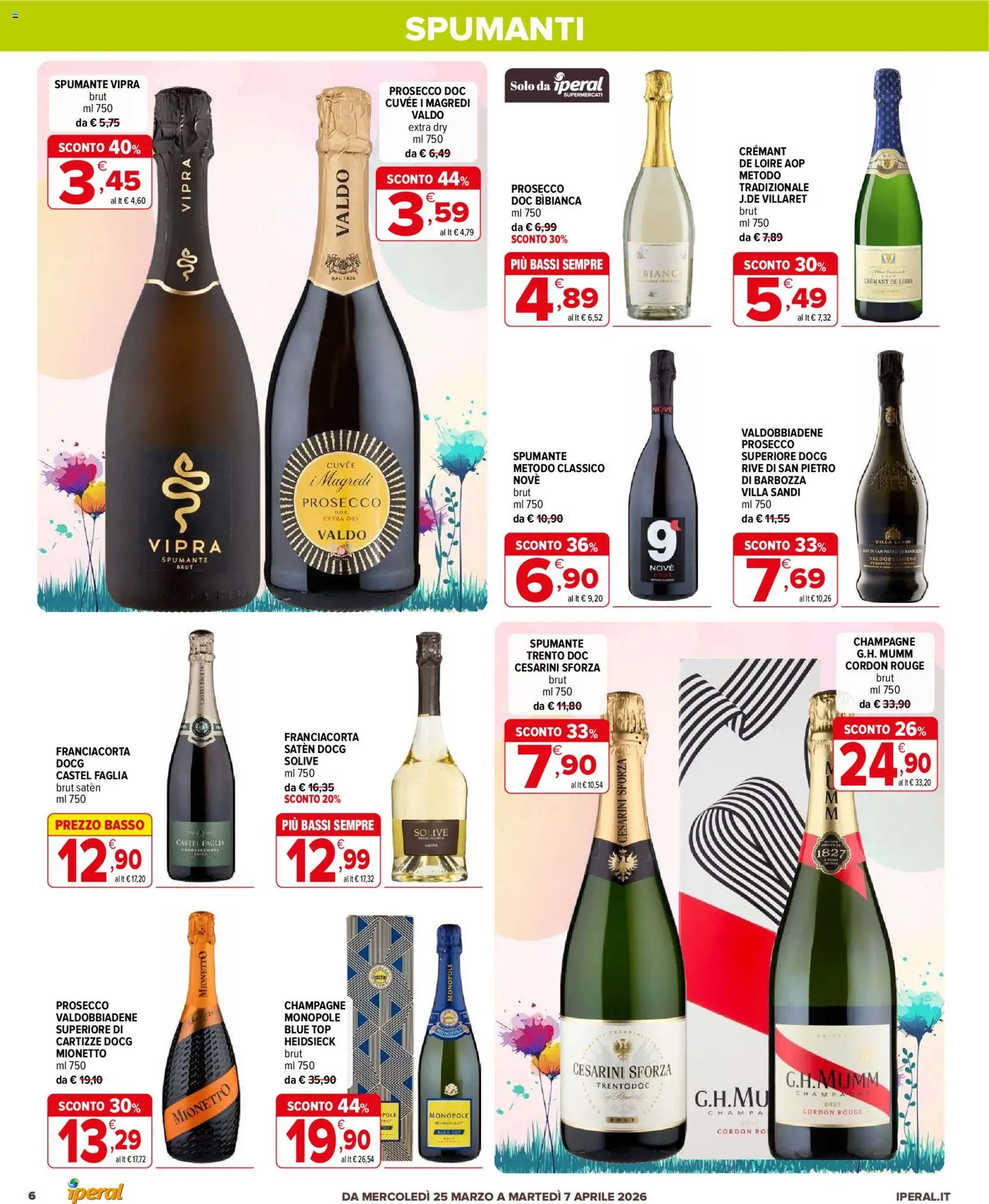 Volantino Iperal del 25.03.2026 | Pagina: 6 | Prodotti: Prosecco, Top, Spumante, Champagne