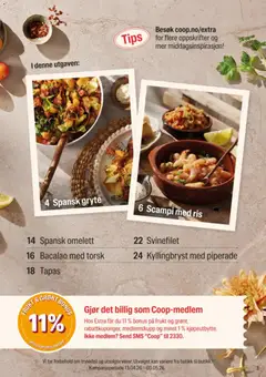 Forhåndsvisning av Coop Extra Middagsdisken SPANIA gyldig fra 13.04.2026 | Side: 3 | Produkter: Prosop de baie, Ris, Toastbrød, Пупс