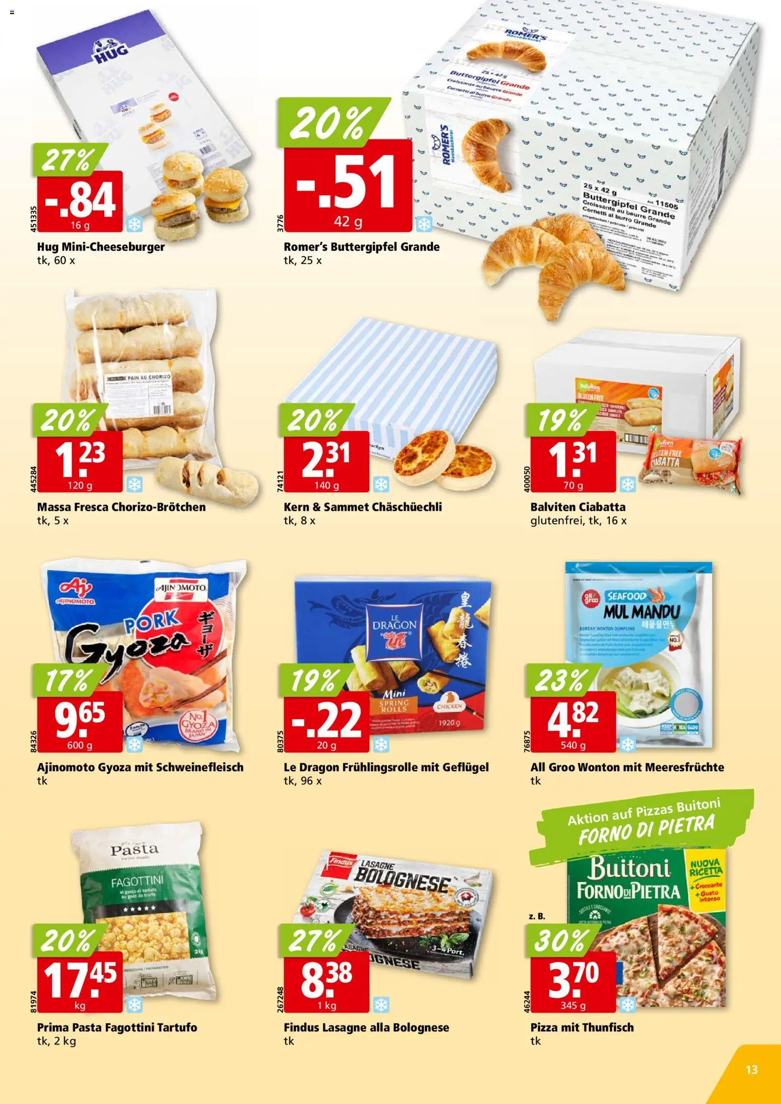 Aligro Aktionen – gültig ab 03.11.2025 | Seite: 13 | Produkte: Pizza, Schweinefleisch, Pasta, Meeresfrüchte