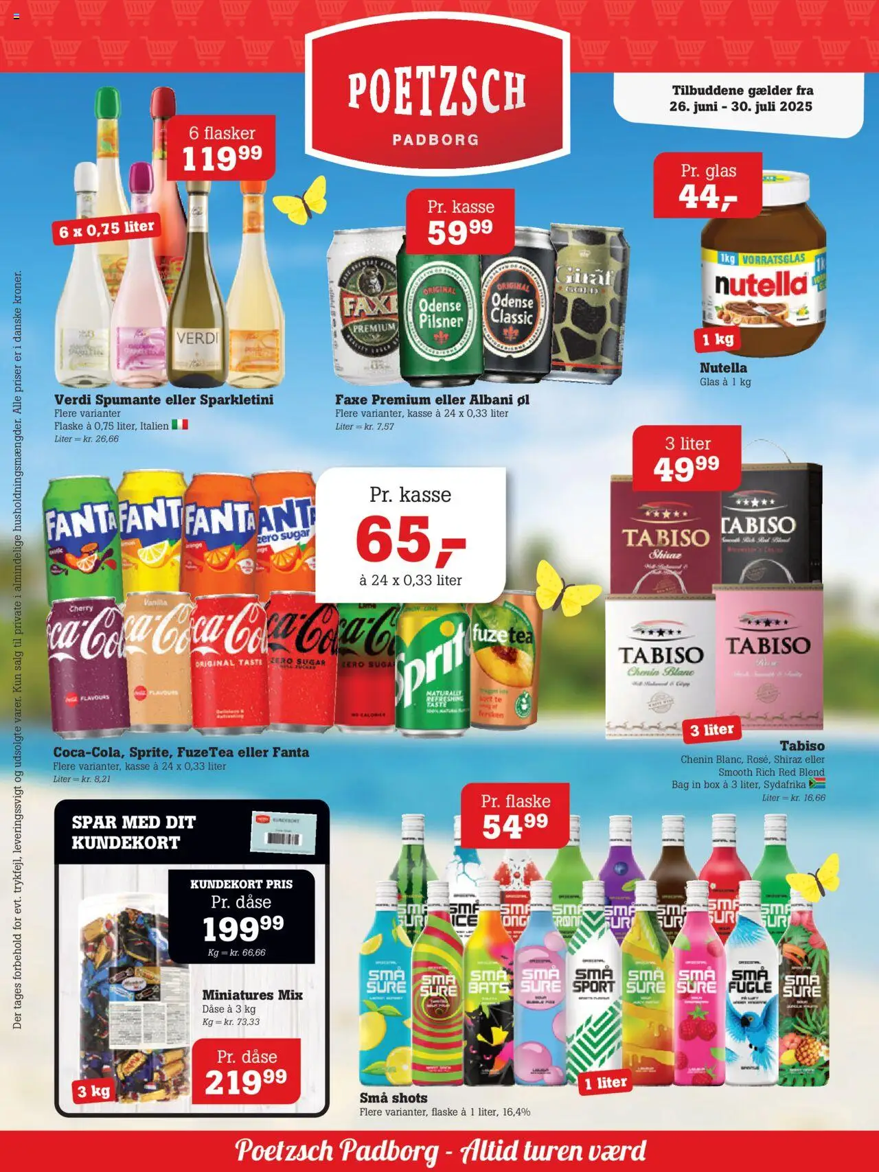 Poetzsch Padborg Tilbudsavis gyldig fra 26.06.2025 | Side: 1 | Produkter: Øl, Te, Coca Cola, Cola