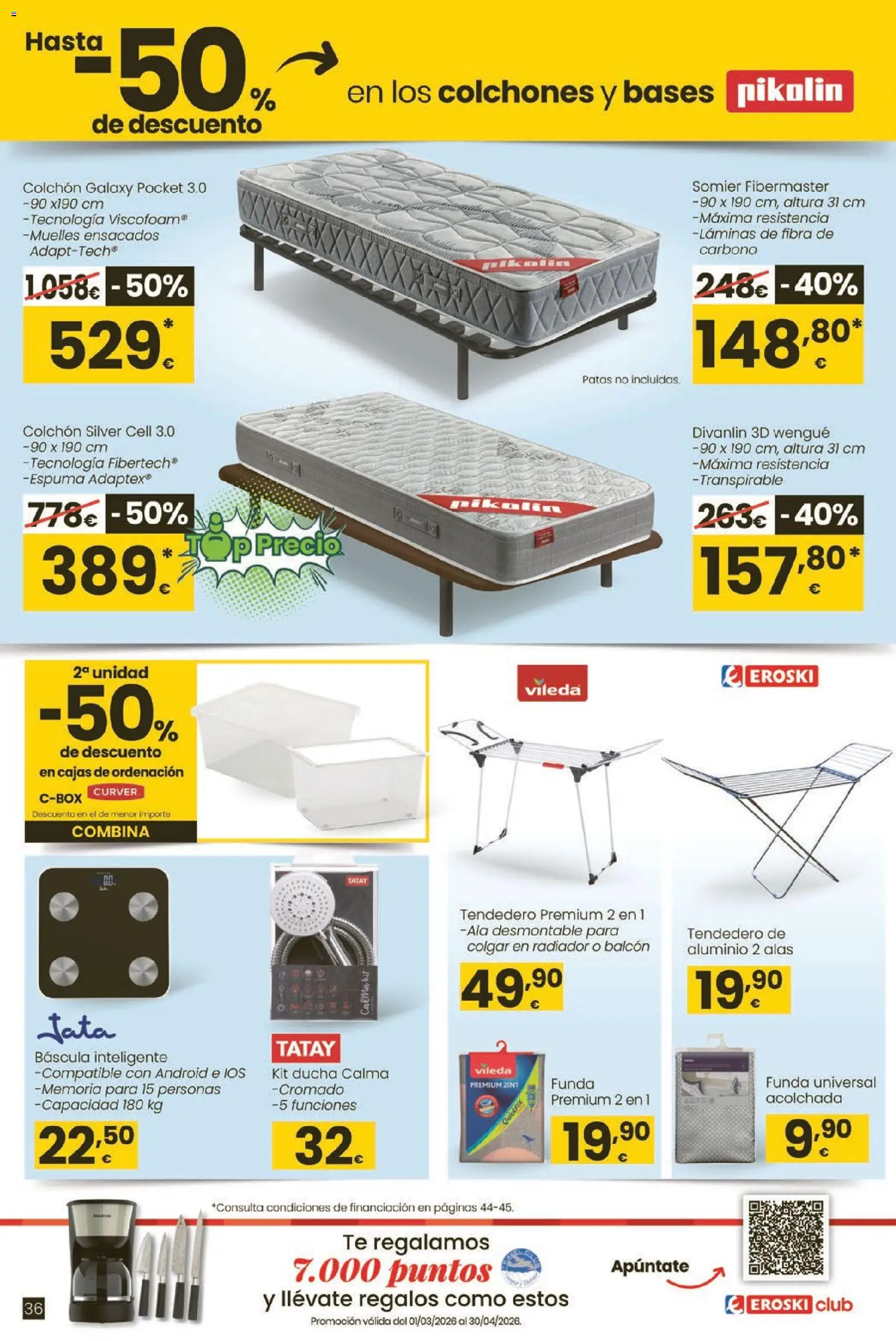 Eroski - Moda primavera-verano 2026 │ válido desde el 26.03.2026 | Página: 36 | Productos: Somier, Té, Tendedero, Radiador