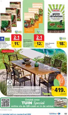 Carrefour folder week 14 - Voorbeeld van een folder van Carrefour, geldig van 01.04.2026 | Pagina: 43 | Producten: Zitting, Tafel, Pin