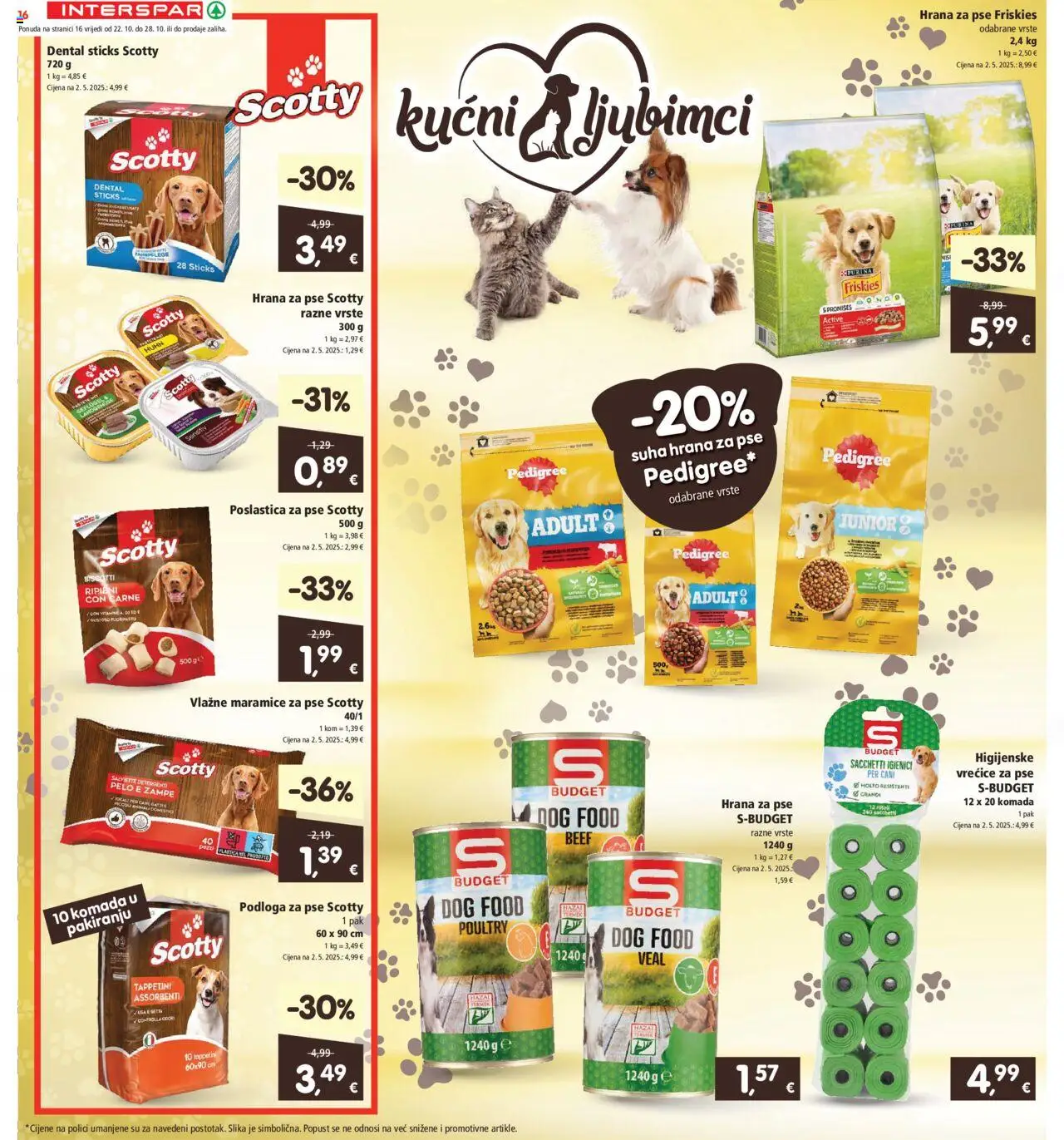 Interspar katalog | vrijedi od 22.10.2025 | Stranica: 18 | Proizvodi: Vlažne maramice, Hrana za pse, Suha hrana za pse