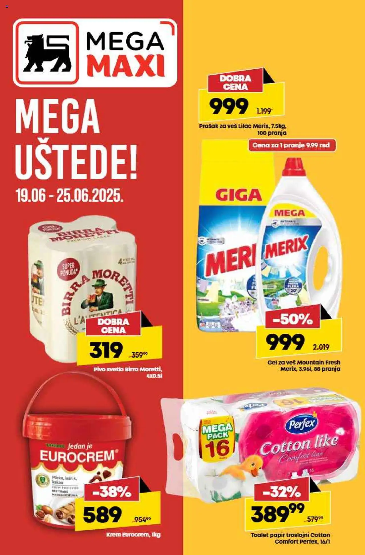 Tempo katalog - važi od 19.06.2025 | Strana: 1 | Proizvode: Toalet papir, Pivo, Prašak za veš