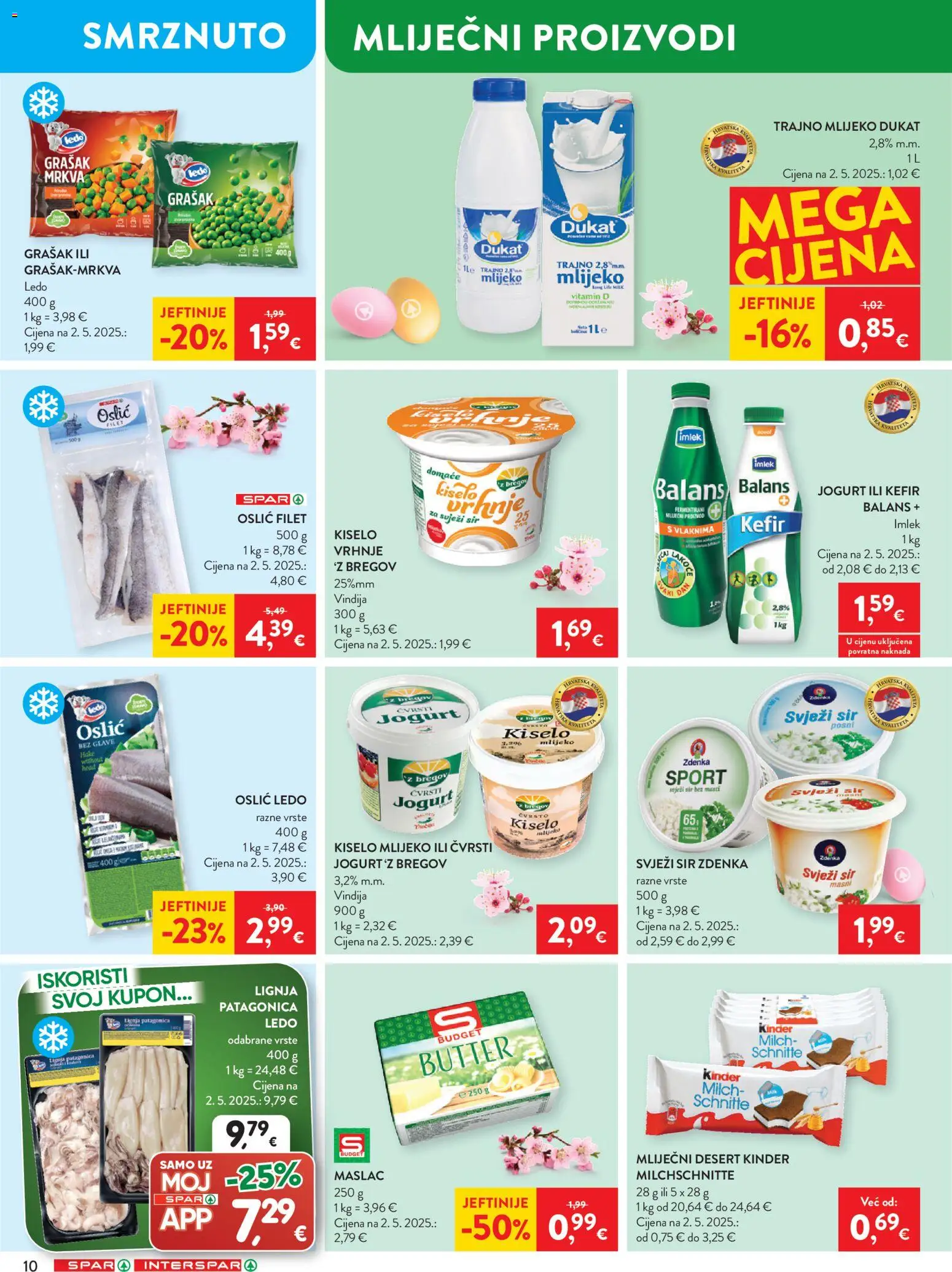 Spar katalog | vrijedi od 25.03.2026 | Stranica: 12 | Proizvodi: Jogurt, Ledo, Svježi sir, Oslić