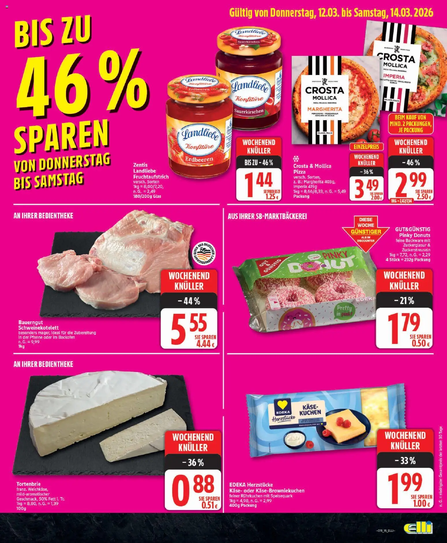 Elli Markt - Broschüre – gültig ab 09.03.2026 | Seite: 15 | Produkte: Donuts, Kuchen, Erdbeeren, Speisequark