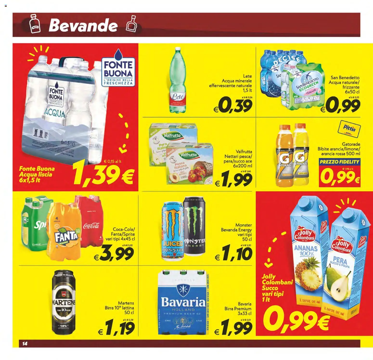Volantino SuperConveniente del 07.04.2026 | Pagina: 14 | Prodotti: Acqua, Mango, Bibite, Arancia