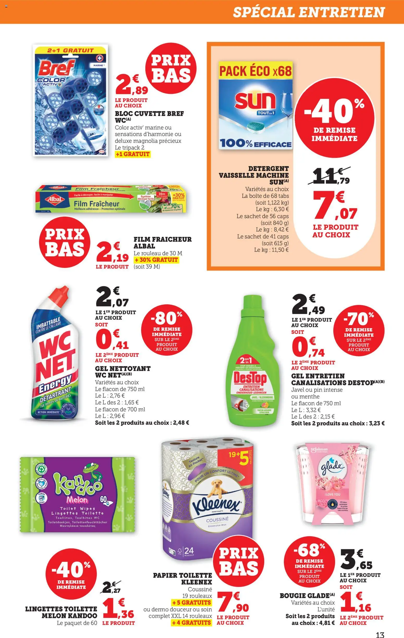 {H1} | Page: 13 | Produits: Melon, Gel nettoyant, Rouleau, Détergent