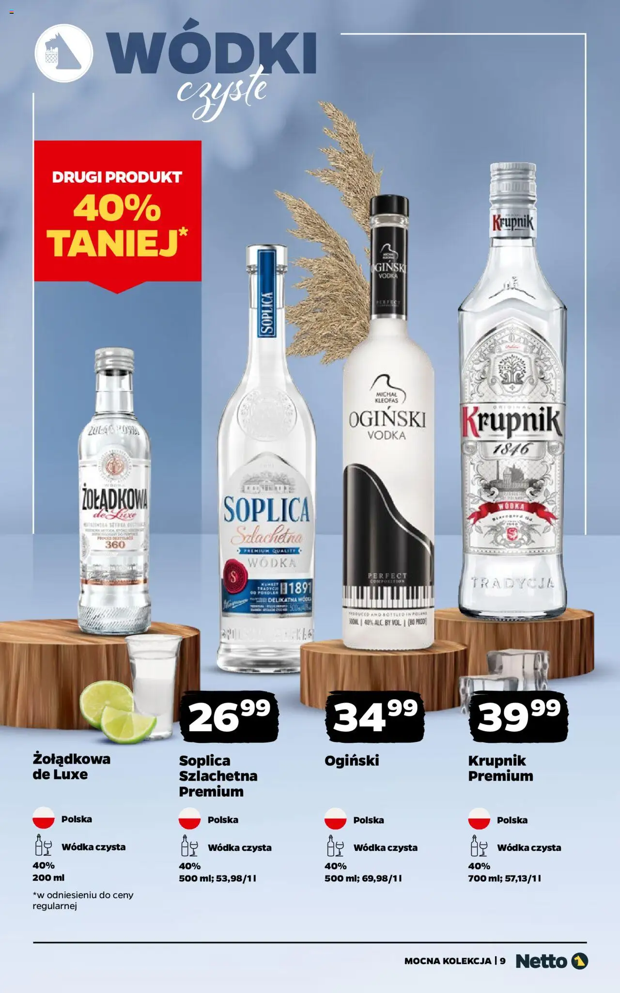 Netto gazetka - Alkohole mocne od 29.09.2025 | Strona: 9 | Produkty: Ogiński, Vodka, Wódka
