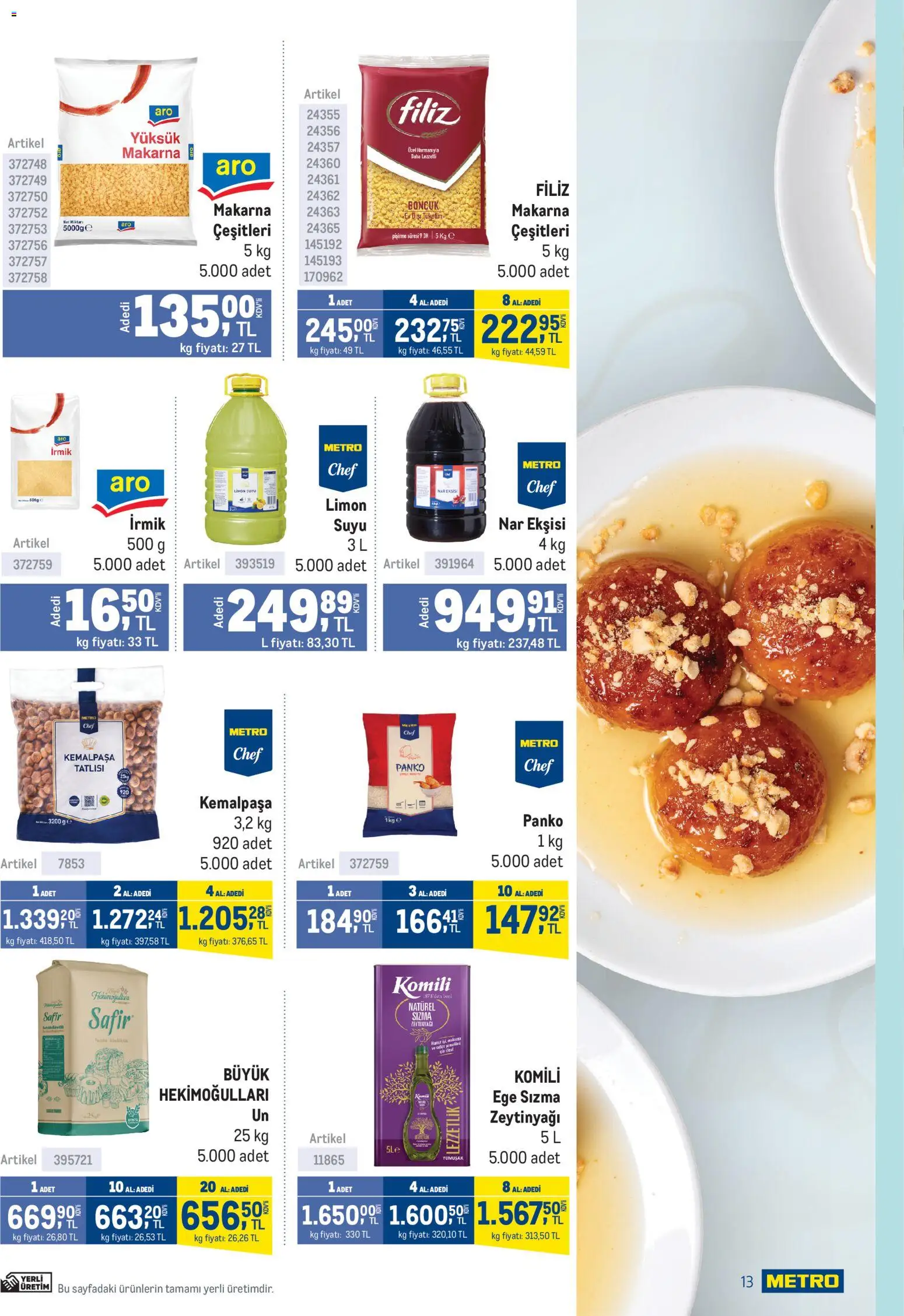 Metro - Lokantalar - 05.11.2025 tarihinden itibaren geçerlidir | Sayfa: 13 | Ürünler: Nar ekşisi, Makarna, Limon, Nar