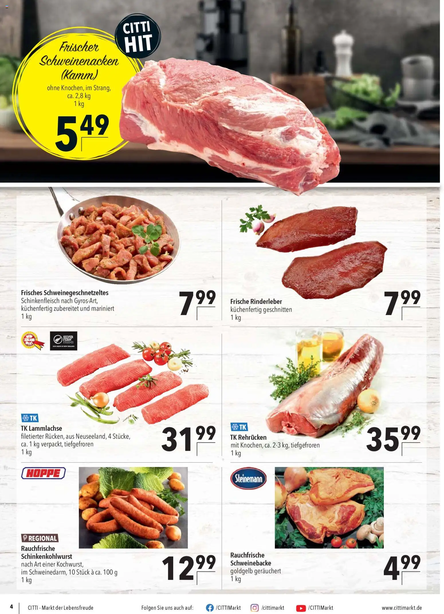 CITTI Markt Aktuelle Angebote für Profis – gültig ab 22.10.2025 | Seite: 4 | Produkte: Schweinenacken