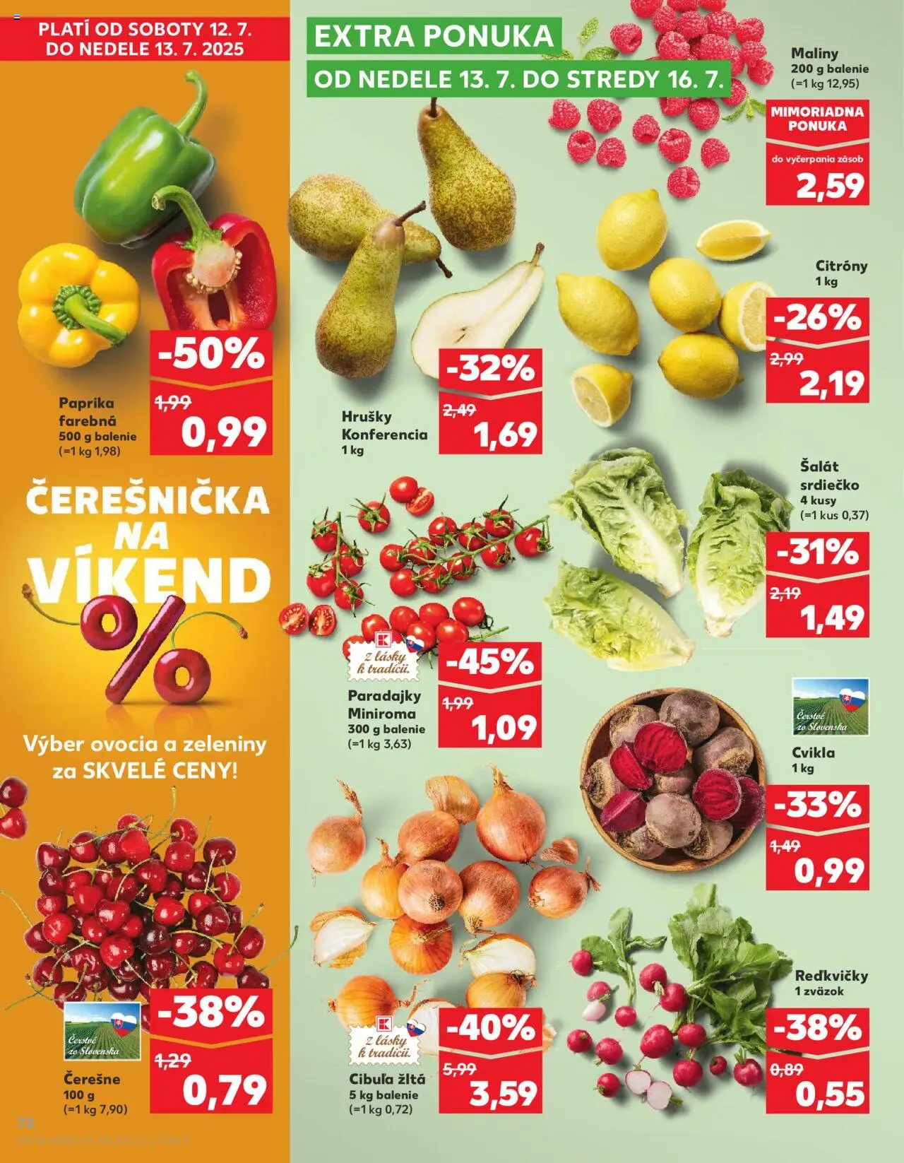 Kaufland Veľký Krtíš │ platný od 10.07.2025 | Strana: 70 | Produkty: Paprika, Citróny, Šalát, Cibuľa