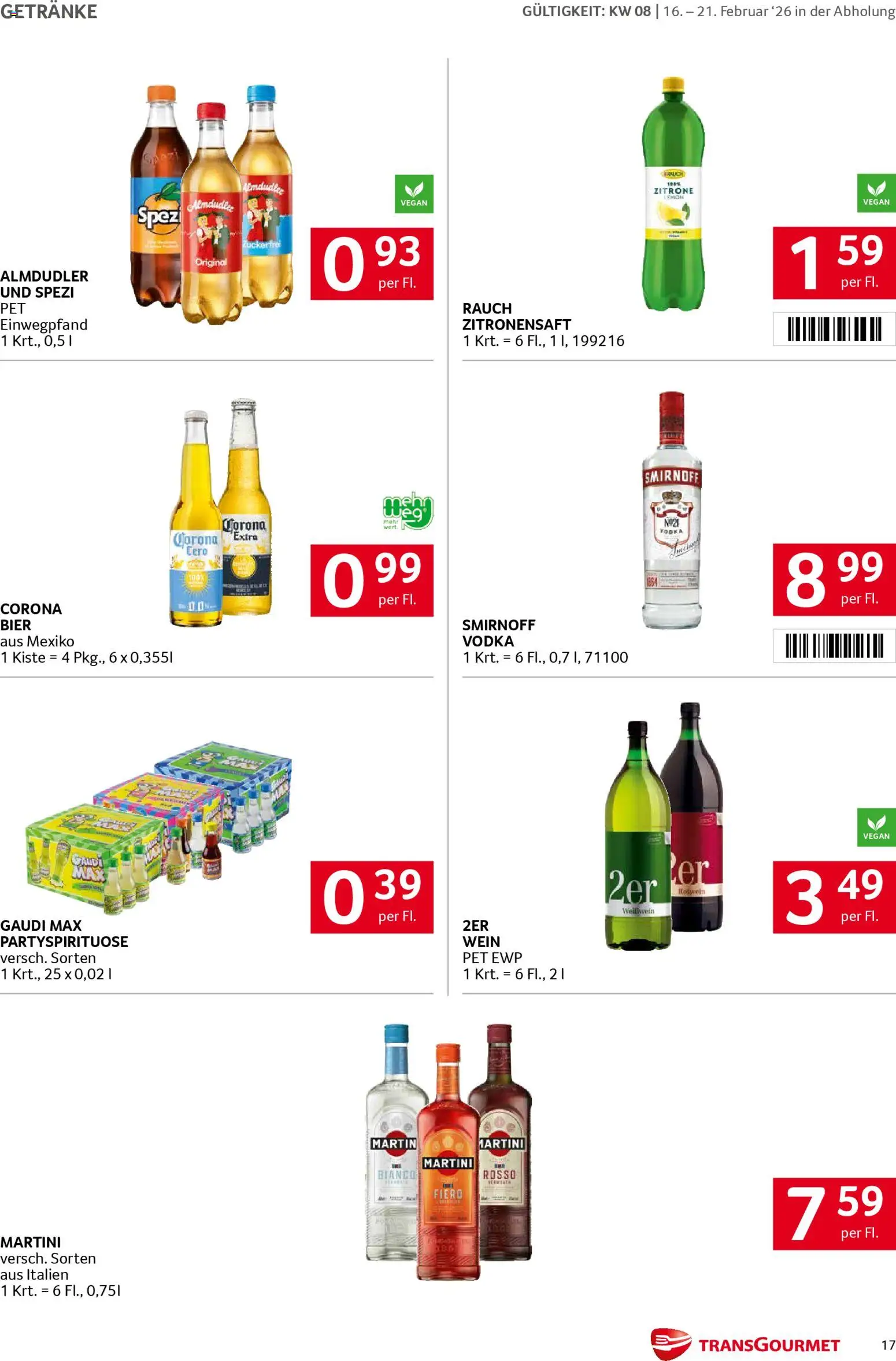 Transgourmet Flugblatt gültig ab 16.02.2026 | Seite: 17