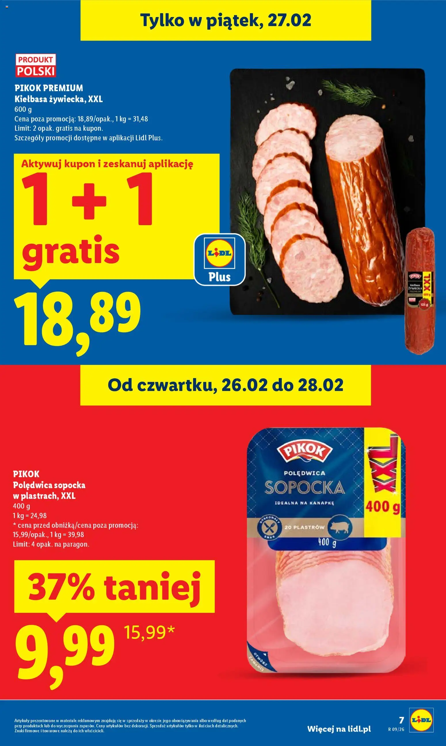 Lidl Gazetka od 26.02.2026 | Strona: 7 | Produkty: Kiełbasa