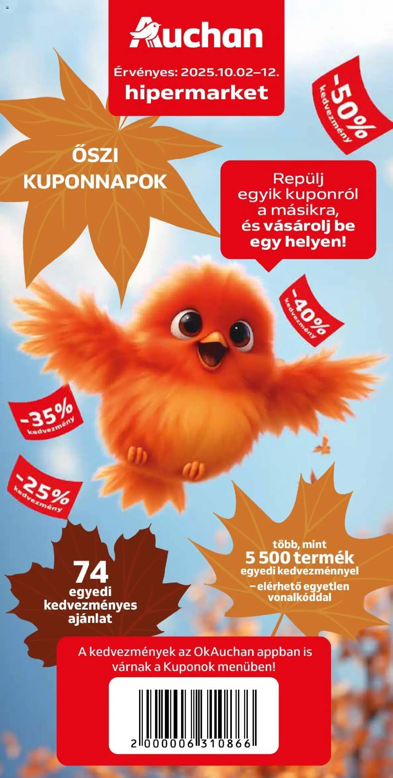 Auchan akciós ujság - amely érvényes a következő dátumtól: 02.10.2025 | Oldal: 1