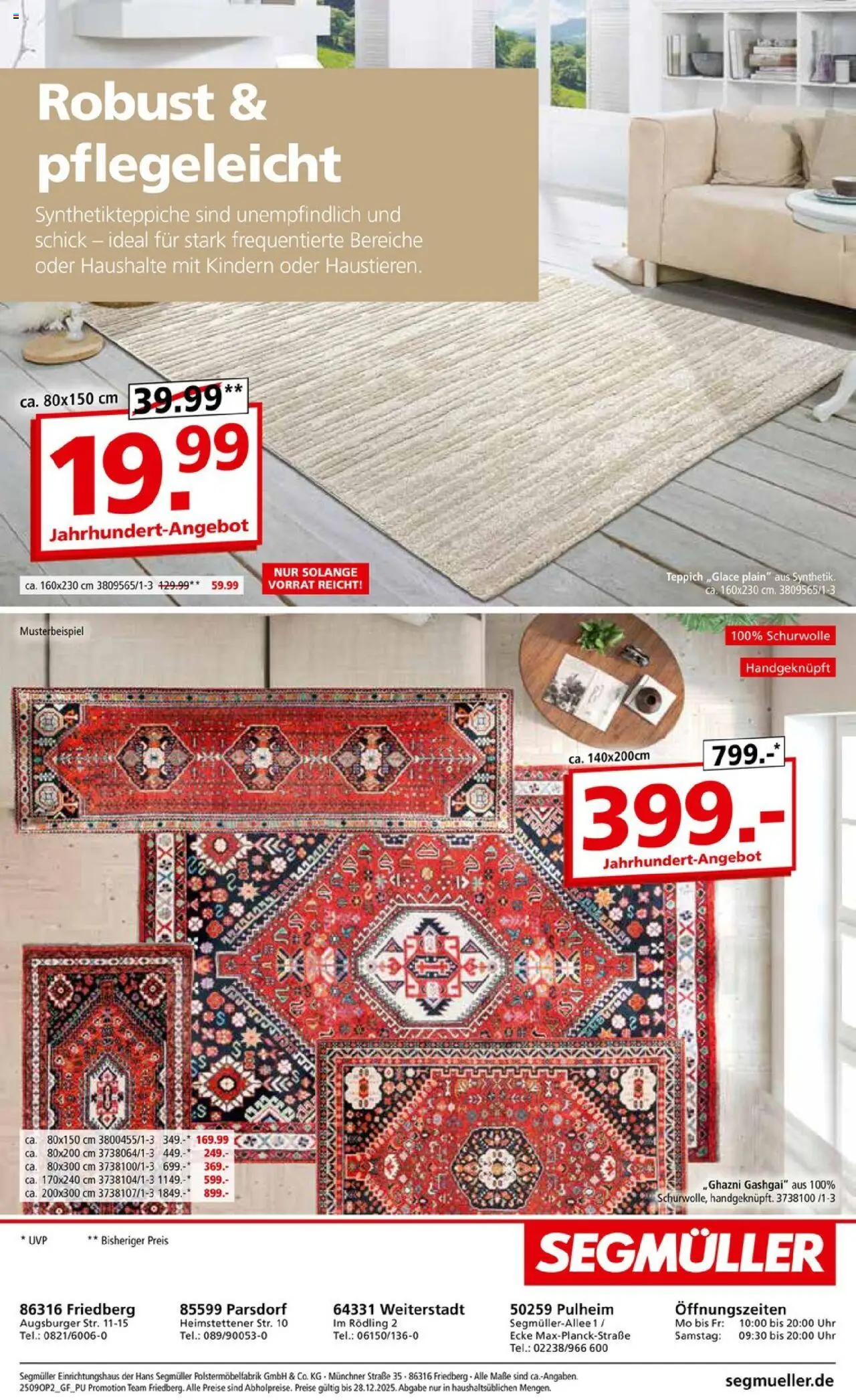 Segmüller Teppich Spezial – gültig ab 01.09.2025 | Seite: 20 | Produkte: Teppich, Uhr