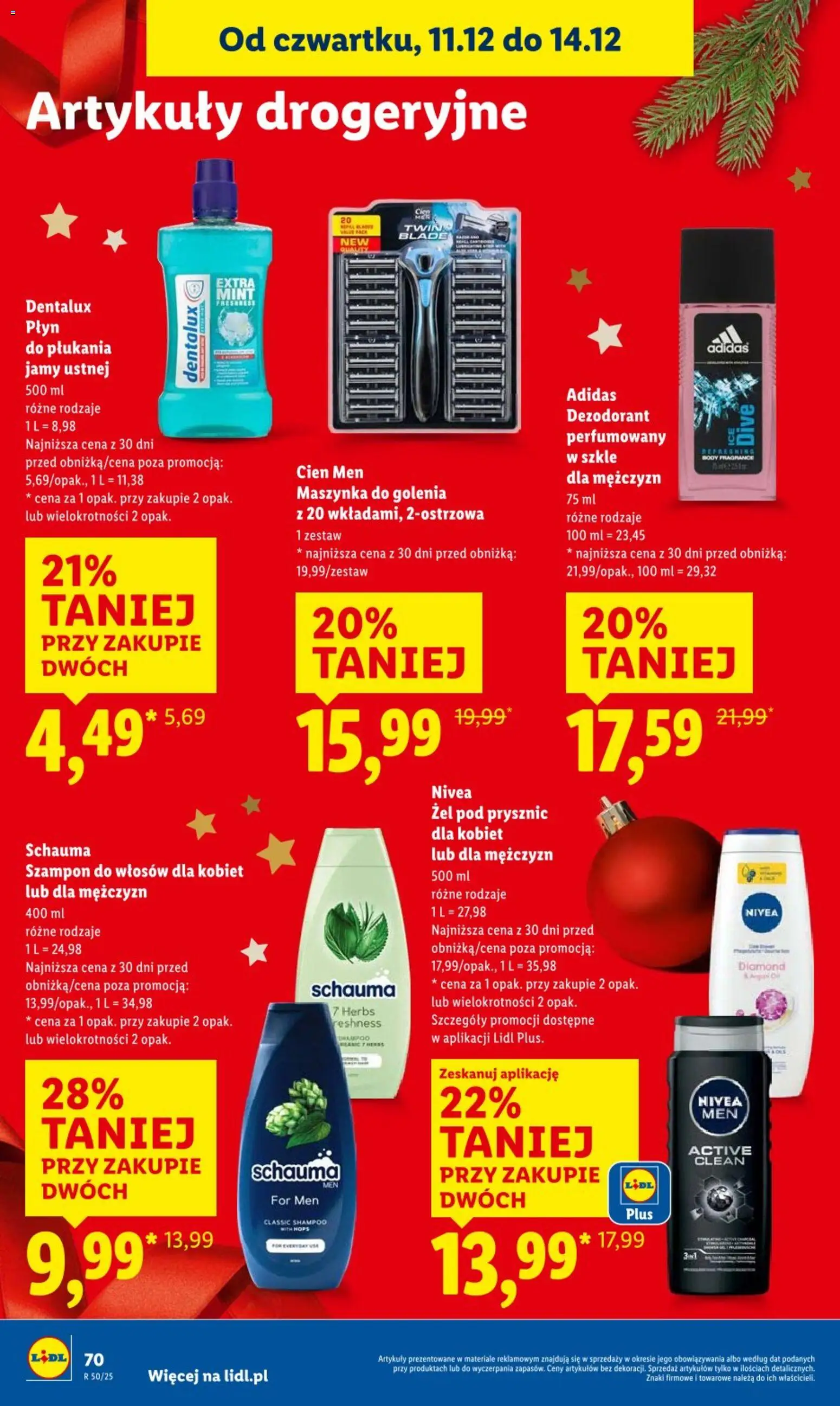 Lidl Gazetka od 11.12.2025 | Strona: 70 | Produkty: Maszynka do golenia, Prysznic, Żel pod prysznic, Dezodorant