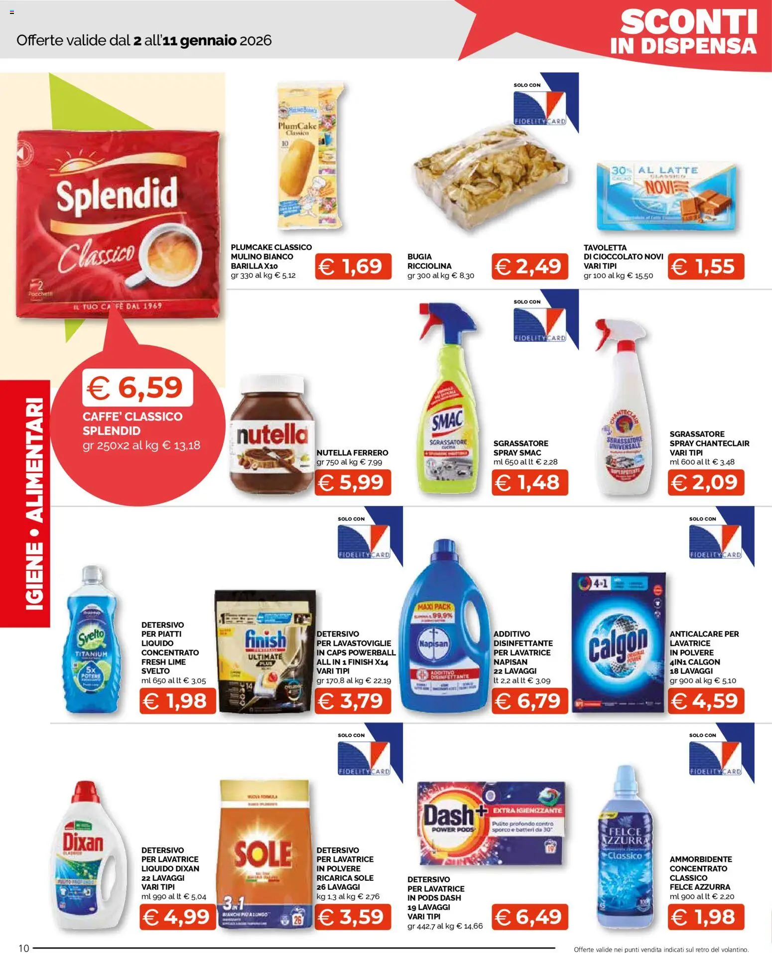 Volantino Mercatò del 02.01.2026 | Pagina: 10 | Prodotti: Cioccolato, Sgrassatore, Latte, Nutella