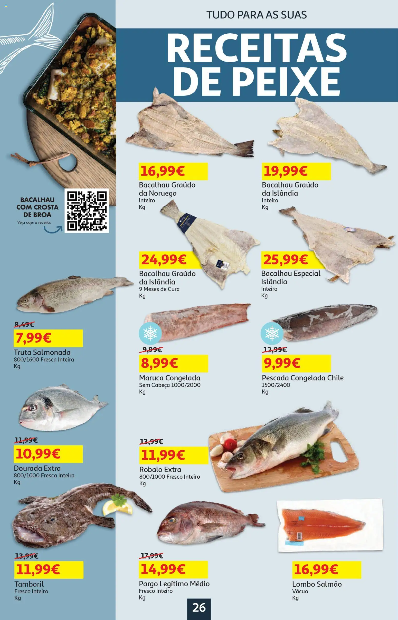 Auchan - Páscoa │ válido de 13.03.2026 | Página: 26 | Produtos: Bacalhau, Pescada, Lombo, Truta