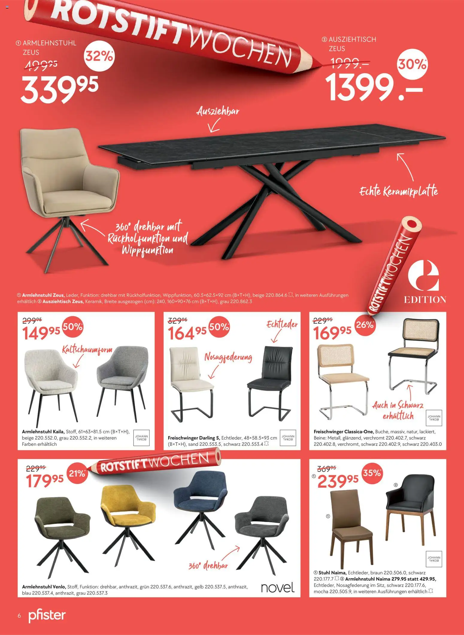 Pfister Aktionen – gültig ab 16.12.2025 | Seite: 6 | Produkte: Stuhl