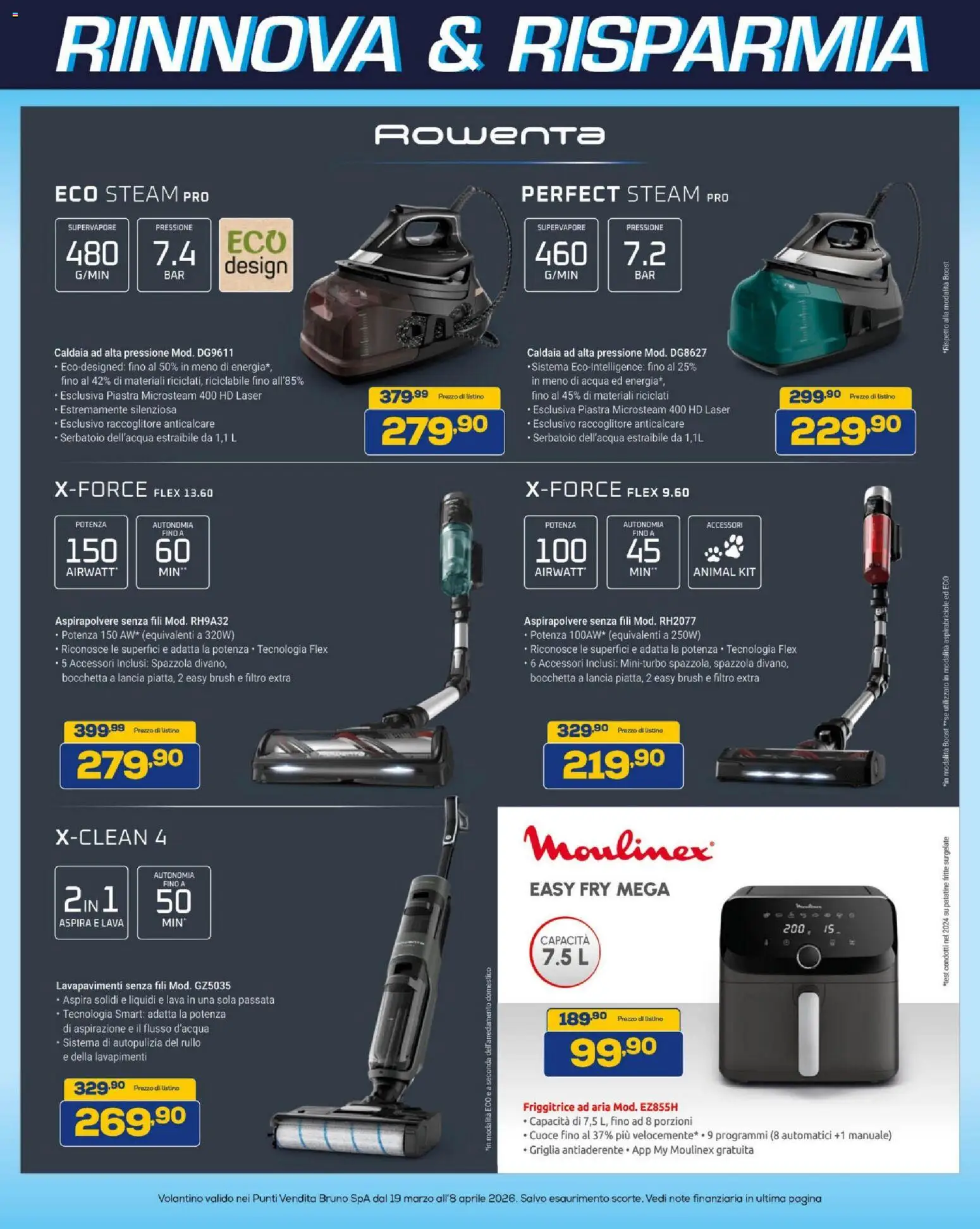 Volantino BRUNO del 19.03.2026 | Pagina: 45 | Prodotti: Caldaia, Aspirapolvere senza fili, Griglia, Aspirapolvere