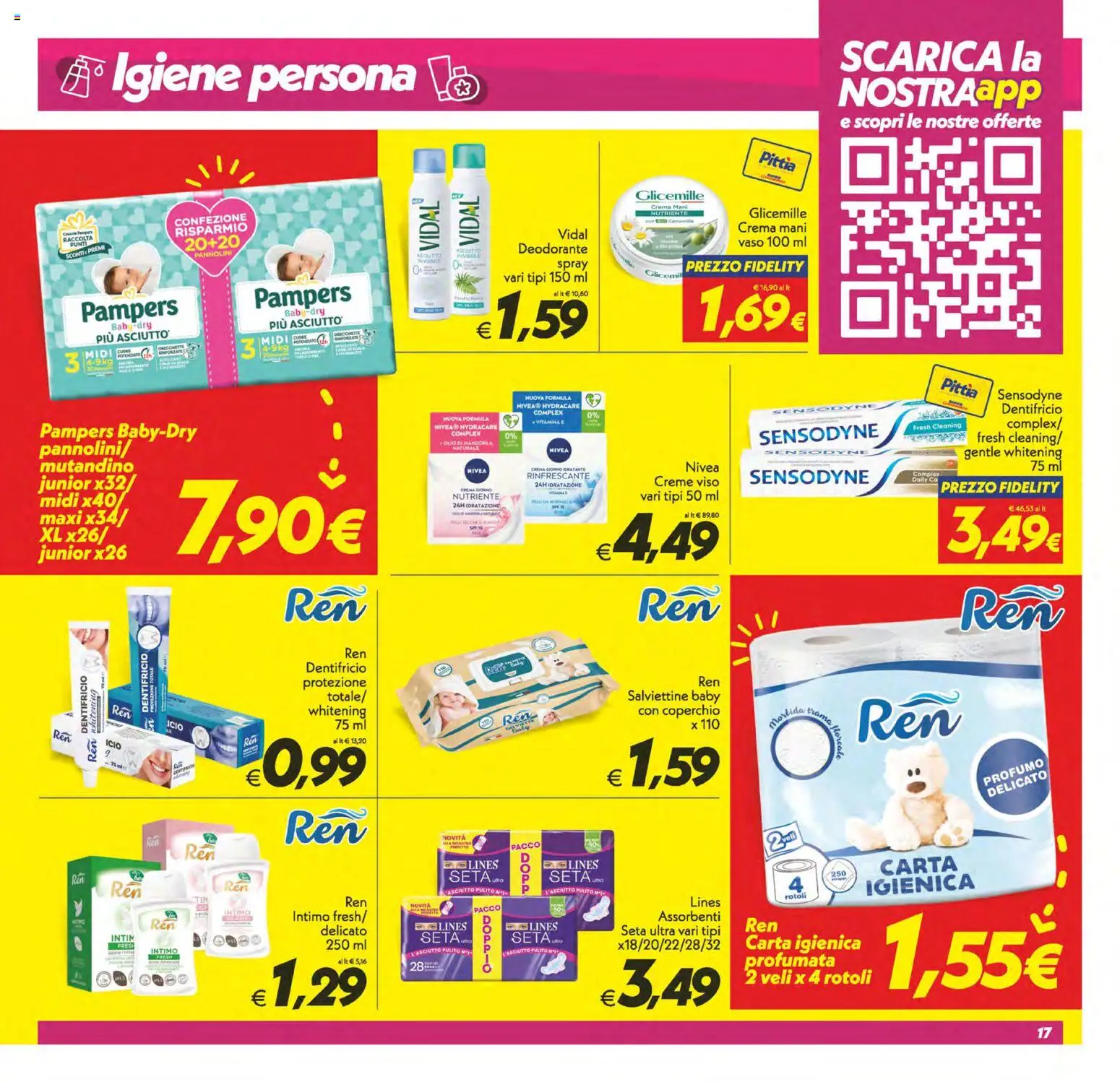 Volantino SuperConveniente del 13.02.2026 | Pagina: 17 | Prodotti: Carta igienica, Intimo, Pampers, Vaso