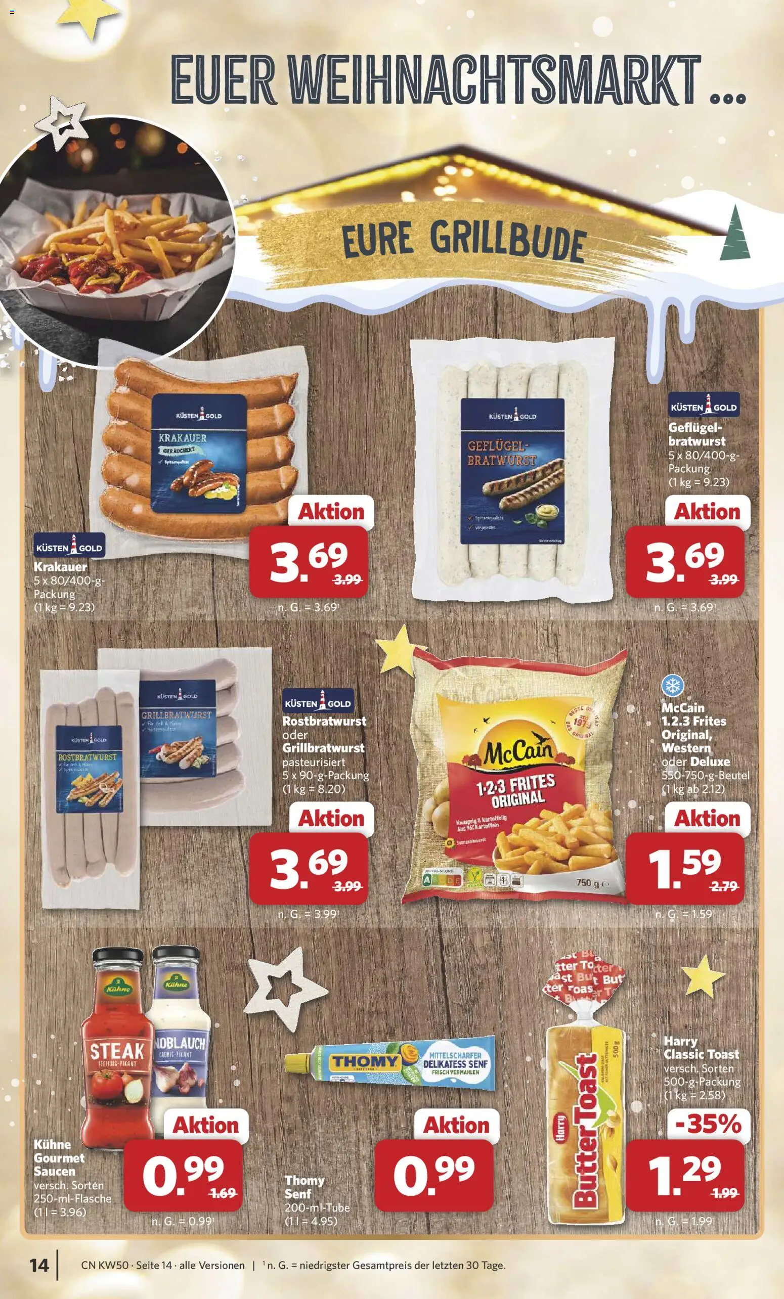 Combi Prospekt 	 – gültig ab 08.12.2025 | Seite: 15 | Produkte: Butter, Toast, McCain, Steak