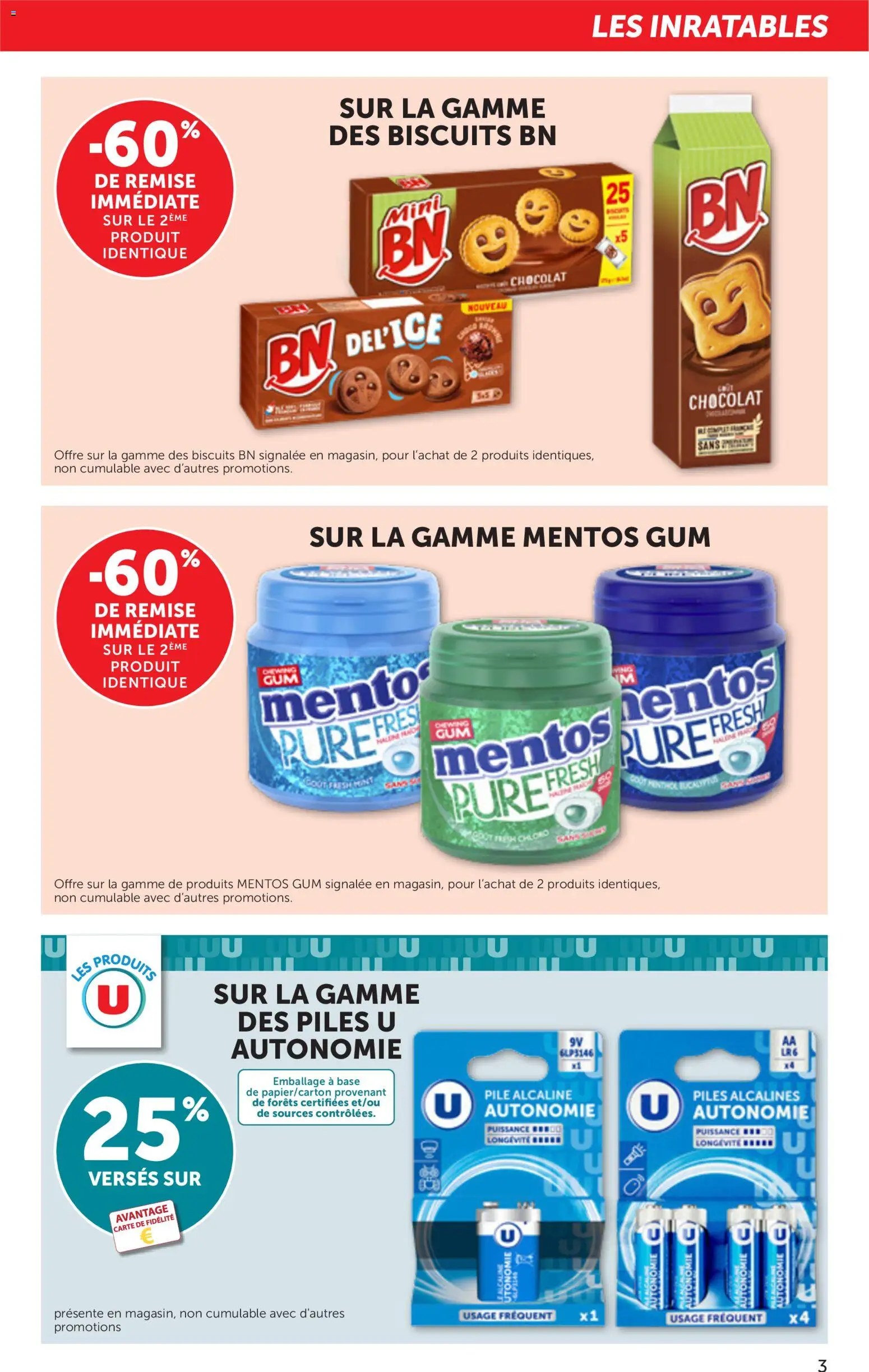 {H1} | Page: 3 | Produits: Base, Chocolat, Piles, Biscuits