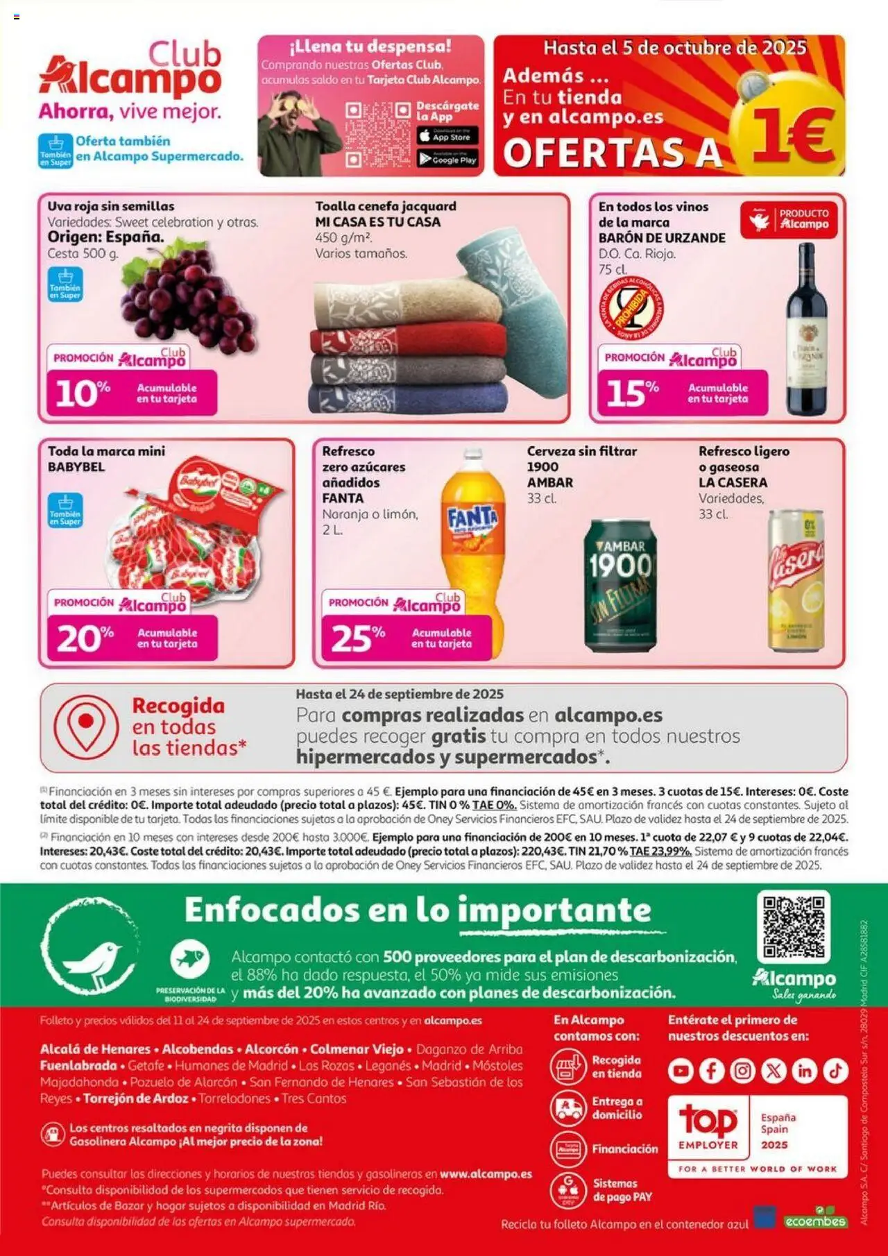 Alcampo - HG Madrid Unificado │ válido desde el 11.09.2025 | Página: 34 | Productos: Cerveza, Gaseosa, Cesta
