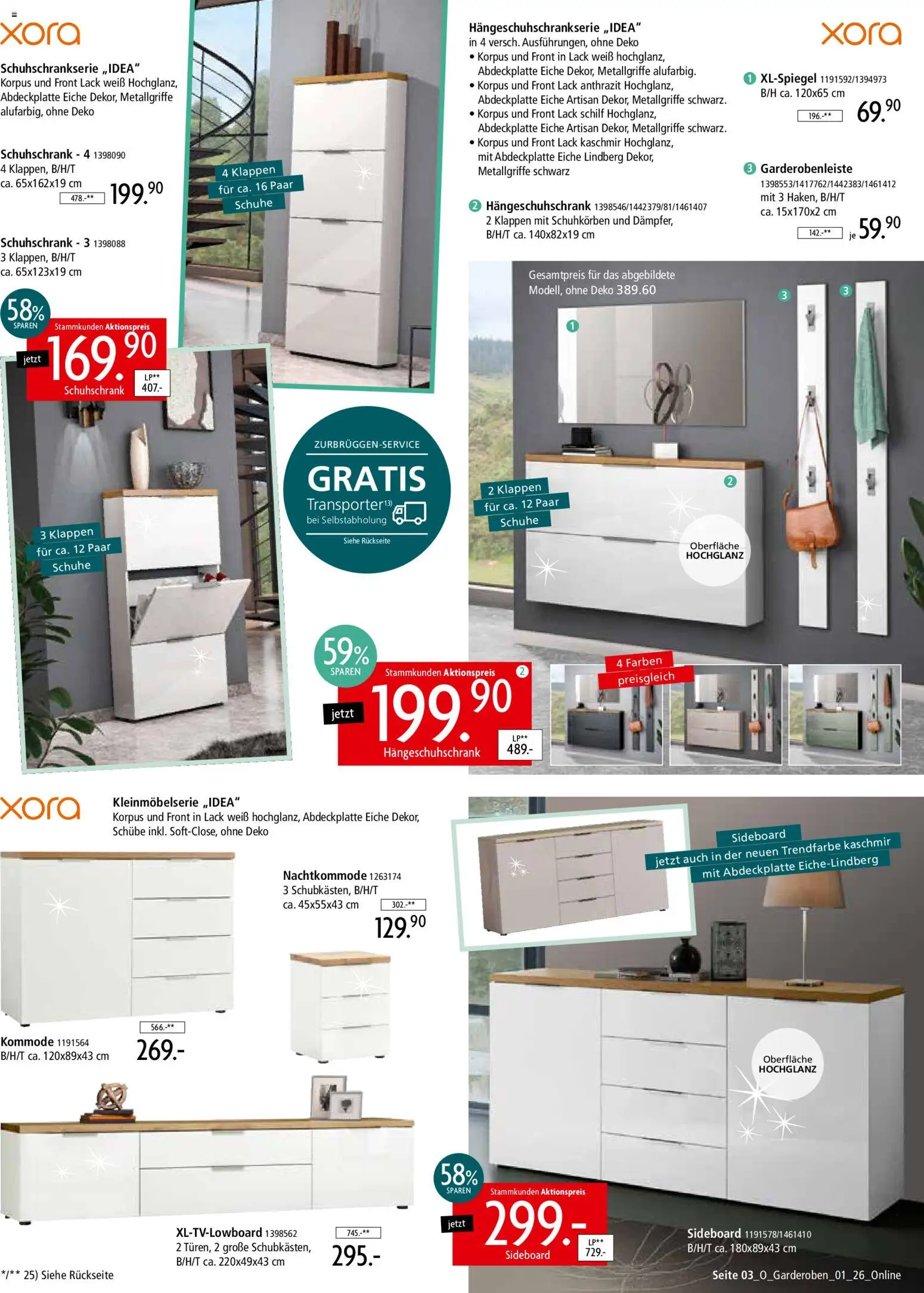 Zurbrüggen Garderoben-Trends – gültig ab 21.03.2026 | Seite: 3 | Produkte: Sideboard, Kommode