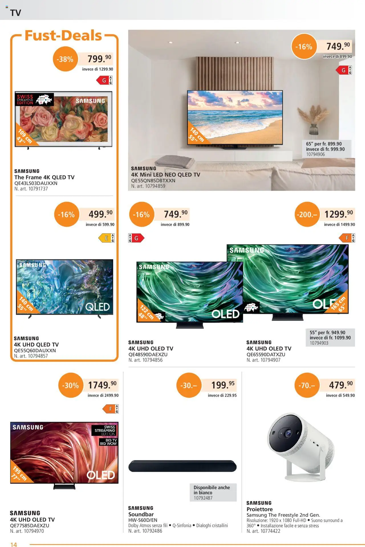 Fust Aktionen IT ab 28.07.2025 | Seite: 14 | Produkte: Soundbar, TV, Samsung