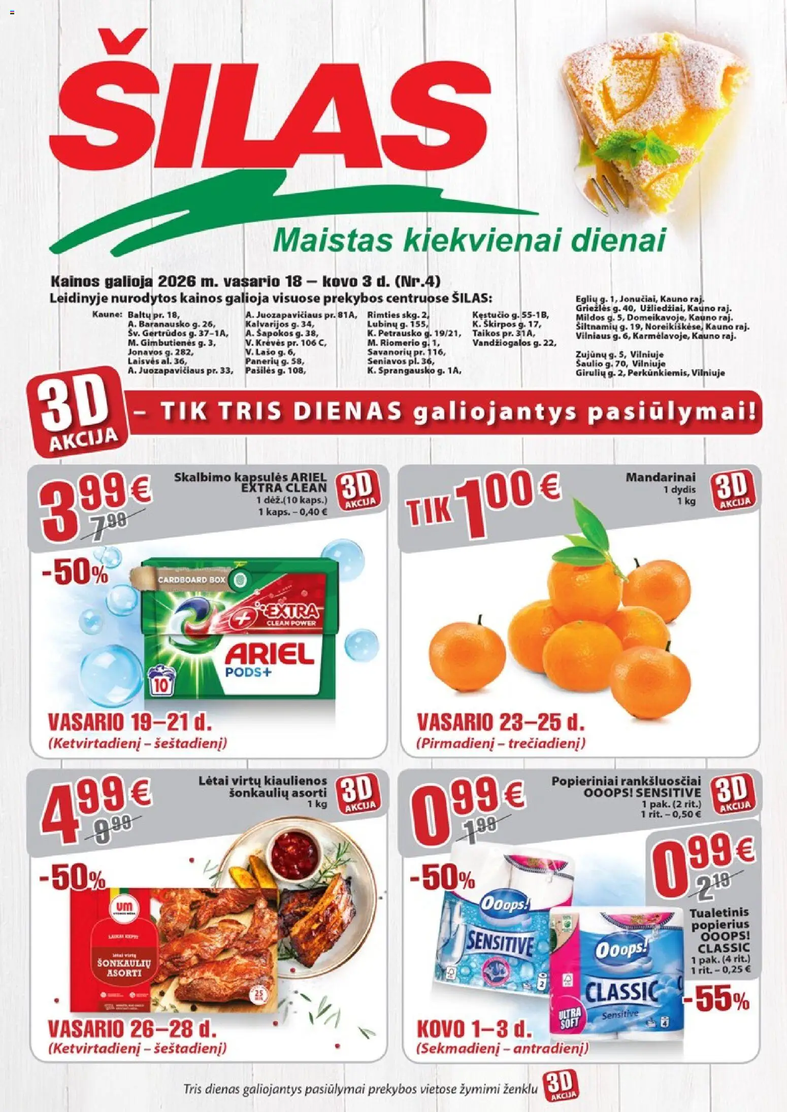 Šilas akcijos nuo 18.02.2026 | Puslapis: 1 | Prekių: Kiaulienos, Mandarinai