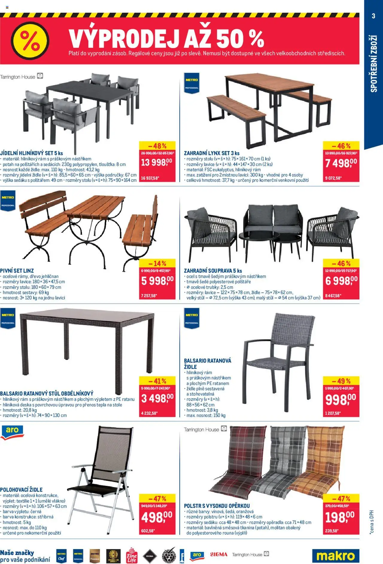 Makro leták - Spotřební zboží od 18.06.2025 | Strana: 3 | Produkty: Polštáře, Stůl, Židle, Barvy