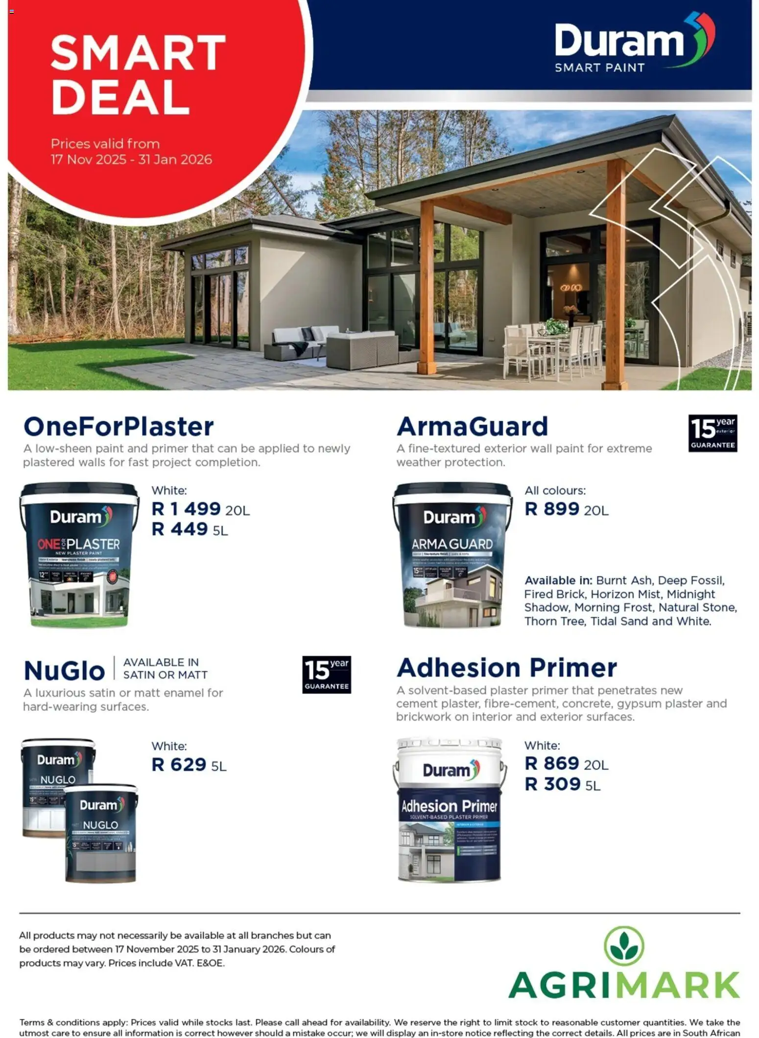 New Agrimark catalogue – valid from 17.11.2025 | Page: 1 | Products: Paint, Plaster primer, Plaster, Cement