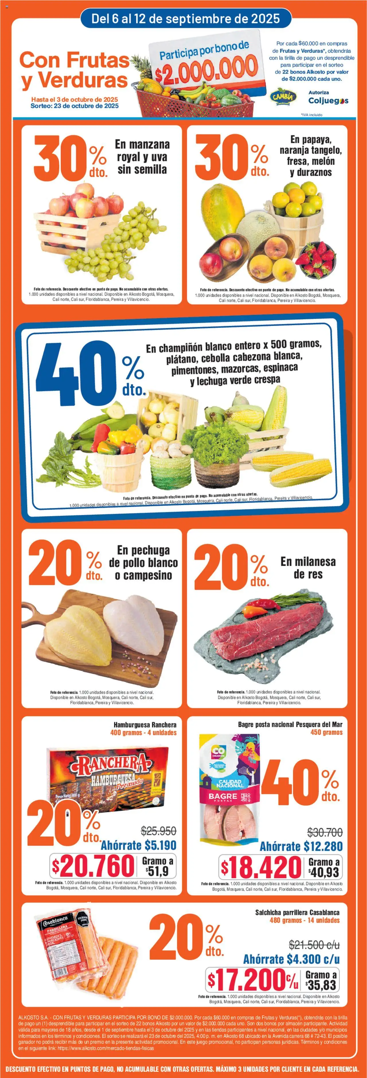 Alkosto folleto │ válido desde el 06.09.2025 | Página: 2 | Productos: Espinaca, Manzana, Παγωμένο τσάι, Σοκολατούχο γάλα