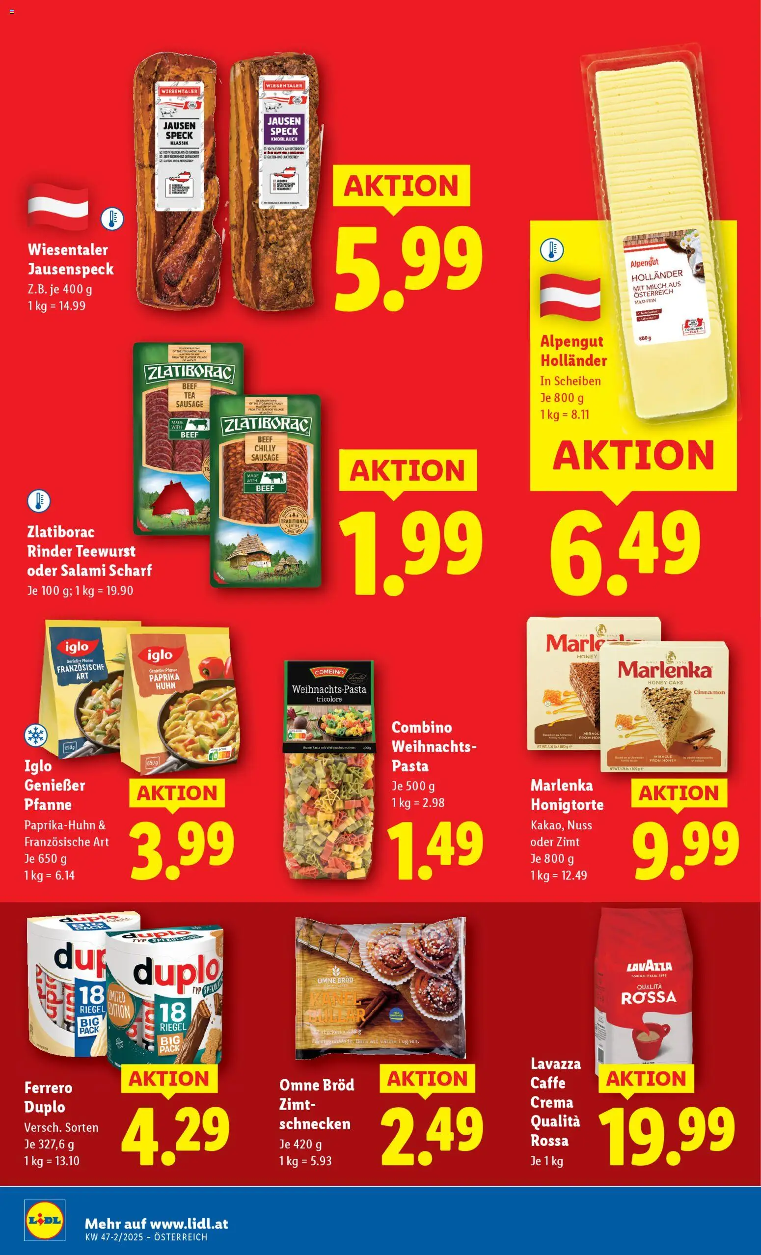 Lidl Flugblatt - Altenmarkt im Pongau, St. Johann im Pongau, Zell am See gültig ab 20.11.2025 | Seite: 16 | Produkte: Pasta, Knoblauch, Milch, Salami