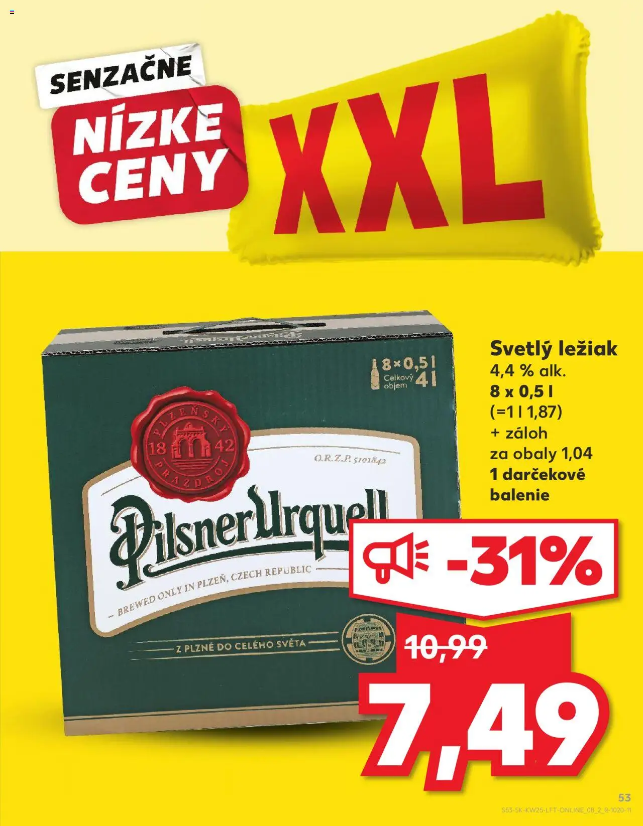 Nové Kaufland akcie – leták je platný od 19.06.2025 | Strana: 53 | Produkty: Pilsner Urquell