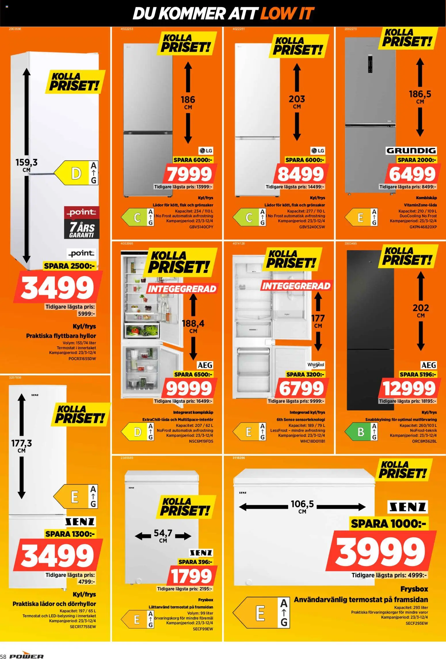 Power reklamblad aktuell från 30.03.2026 | Sida: 58 | Produkter: Frysbox