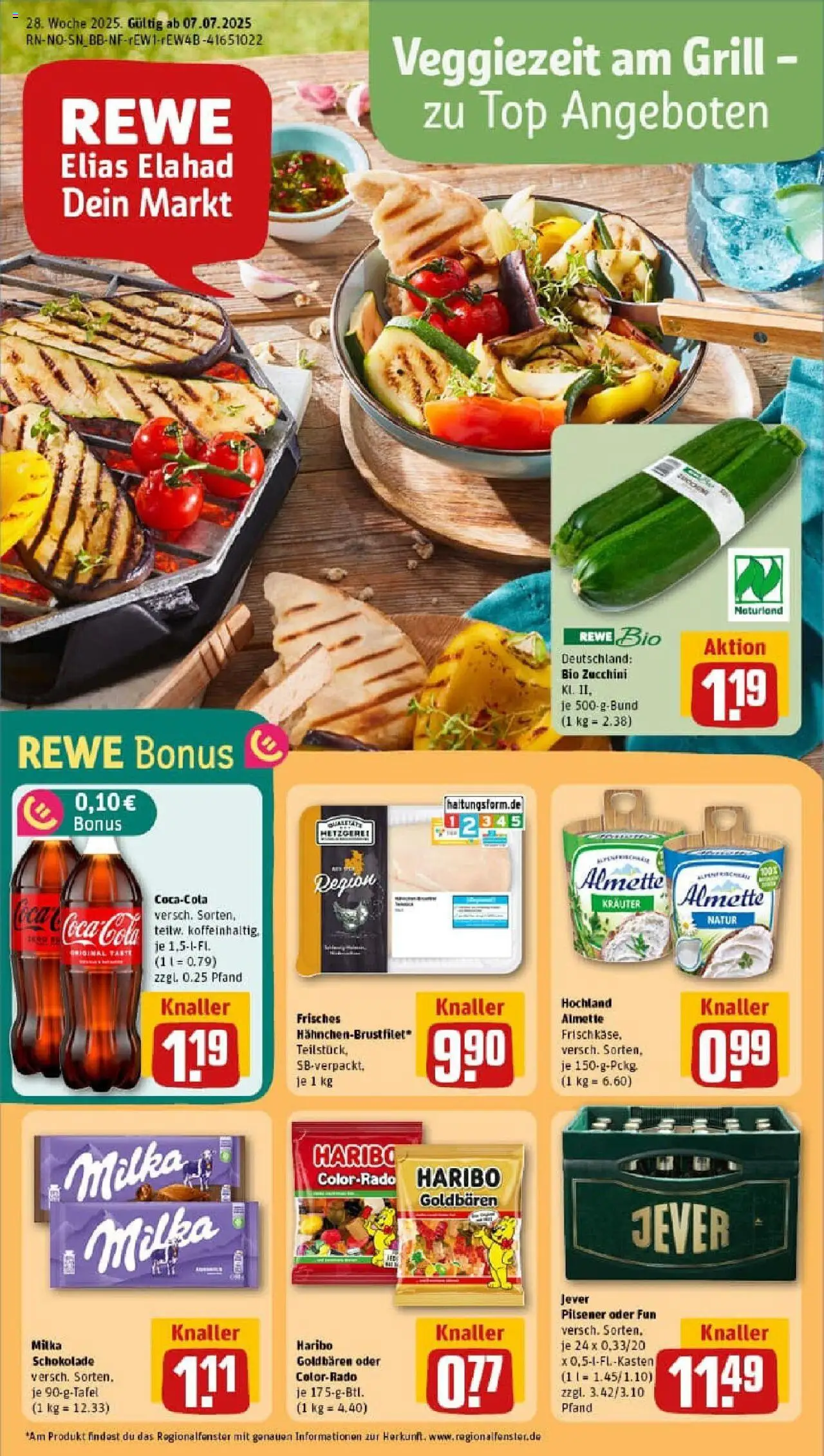 Rewe prospekt Braunschweig / Watenbüttel	 - gültig ab dem 06.07.2025 | Seite: 1 | Produkte: Top, Almette, Jever, Zucchini