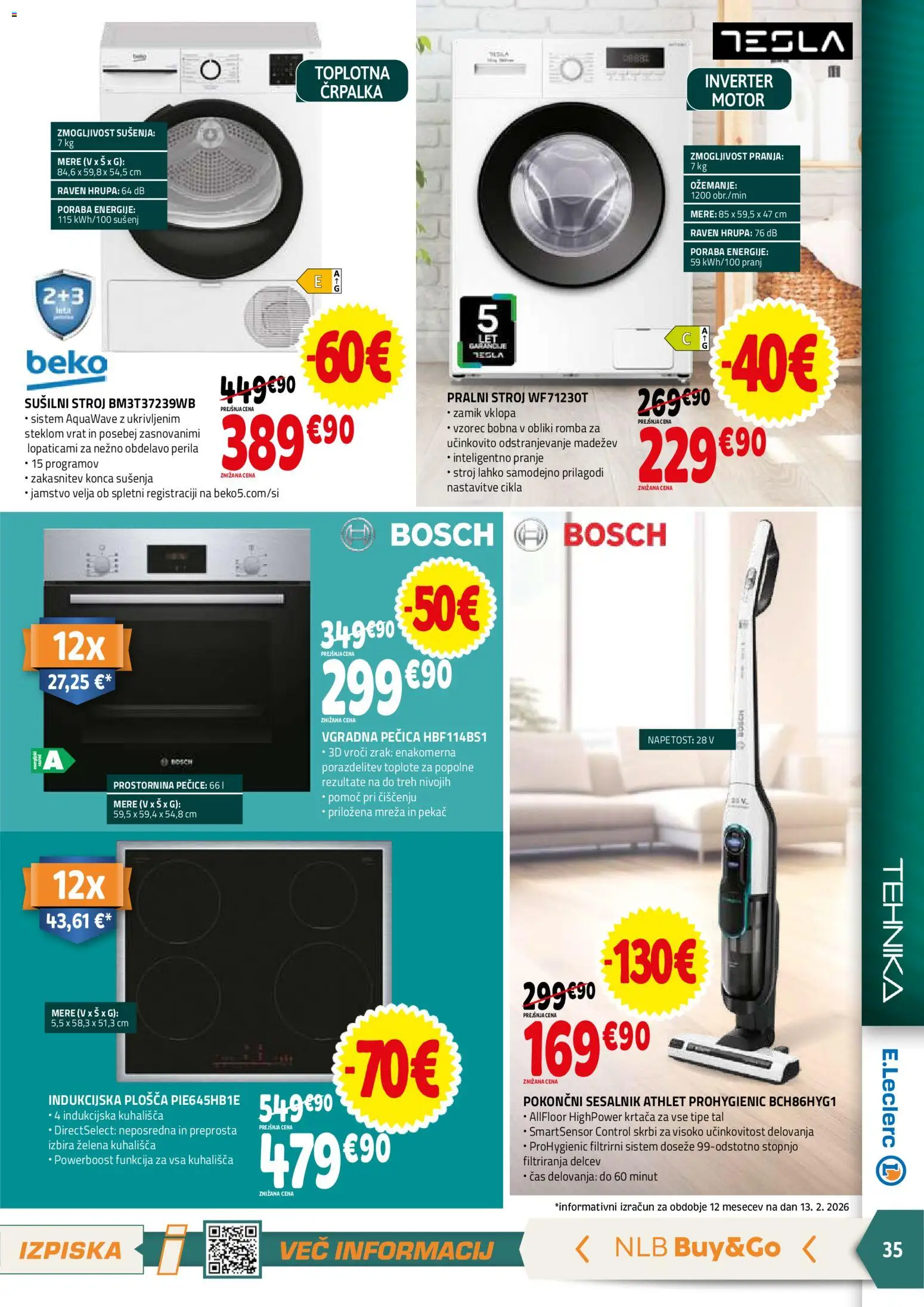 Novi E.leclerc katalog ponudbe – veljaven od 25.02.2026 | Stran: 35 | Izdelki: Črpalka, Indukcijska plošča, Sesalnik, Zelena