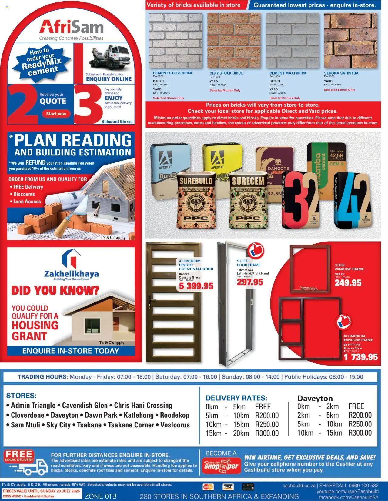 Cashbuild Gauteng - Catalogue	 │ valid from 23.06.2025 | Page: 4 | Products: Frame, Door frame, Cement, Clay