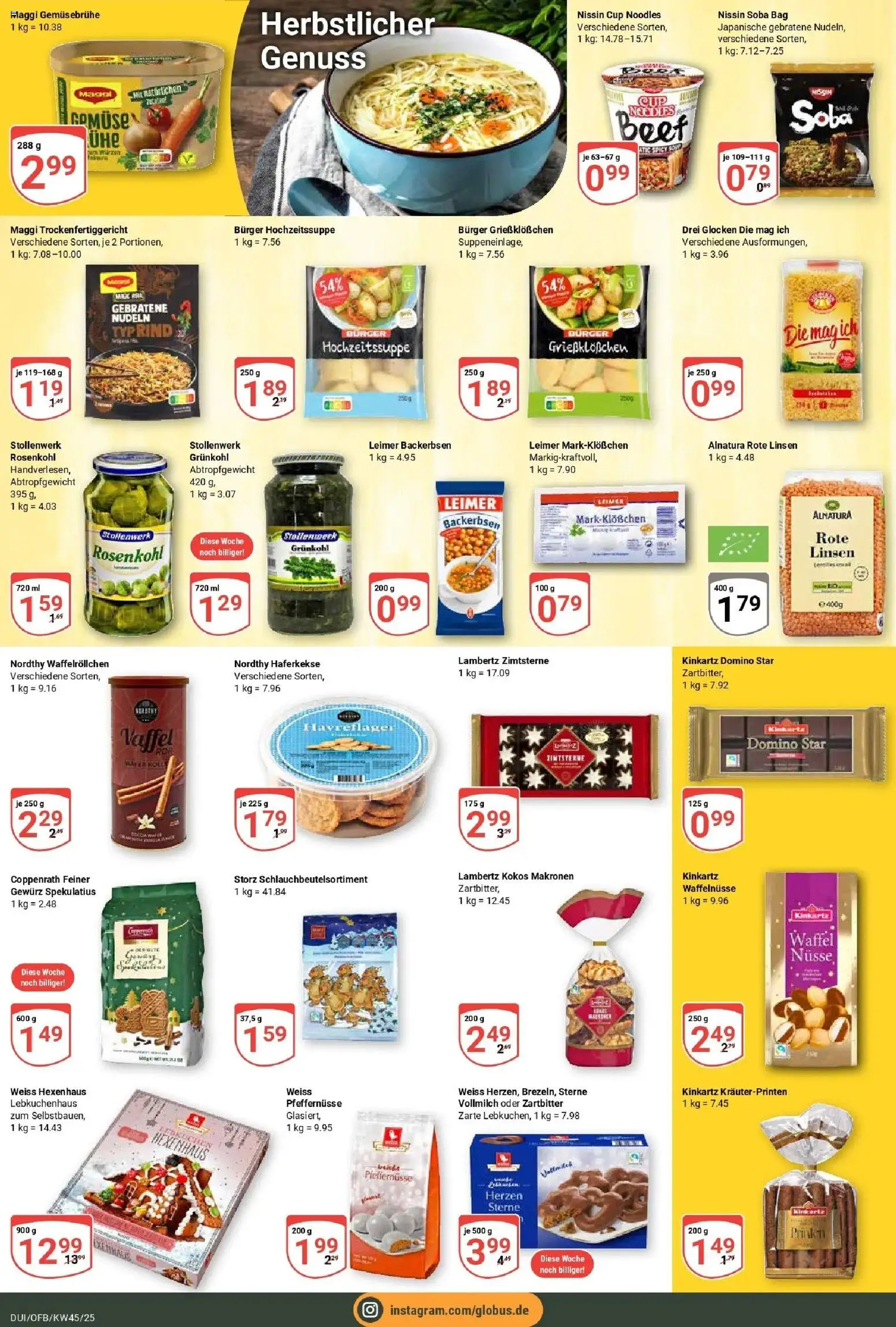 Globus prospekt Duisburg	 – gültig ab 02.11.2025 | Seite: 17 | Produkte: Tür, Burger, Nudeln, Nüsse