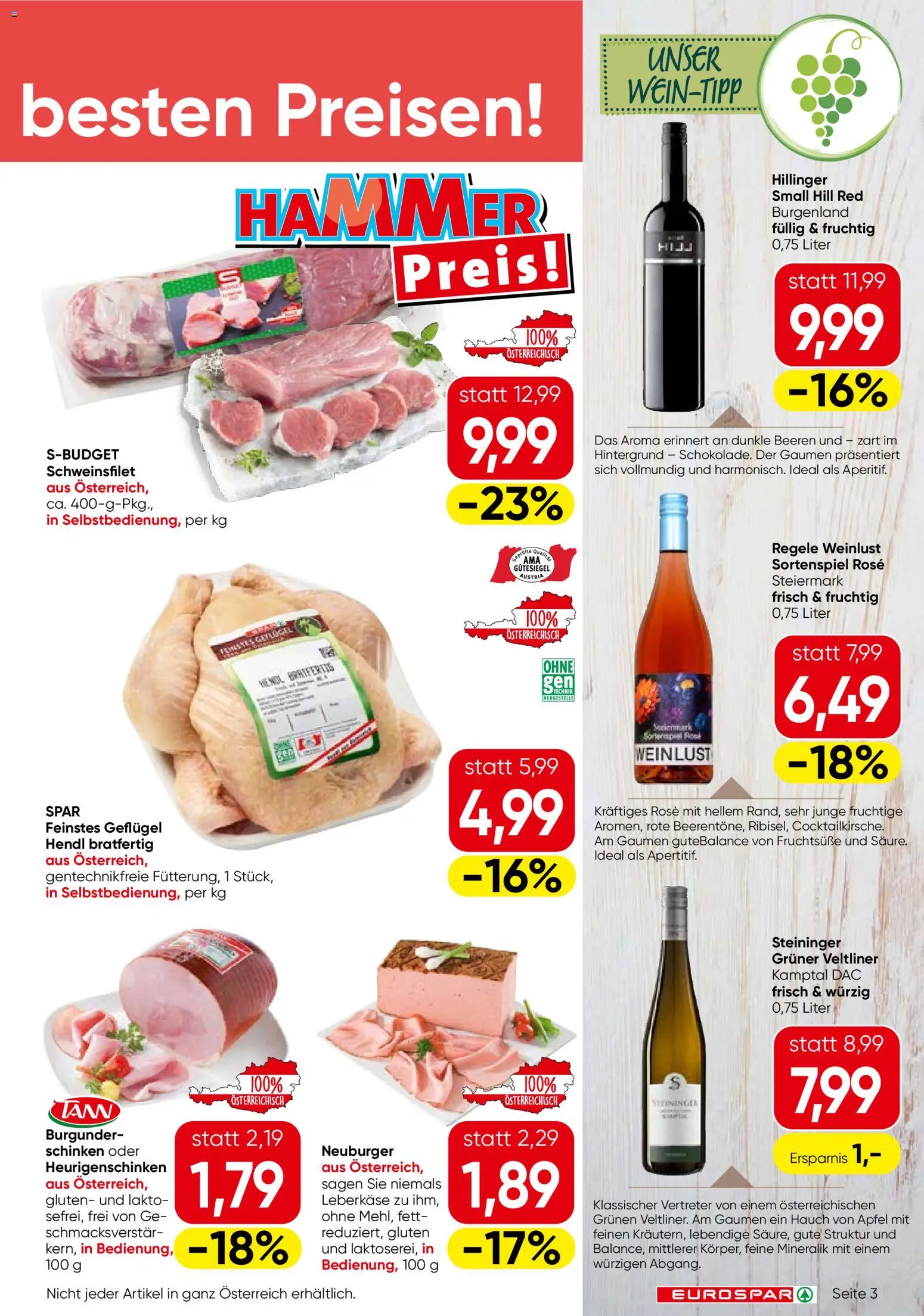 Eurospar Flugblatt - Vorarlberg gültig ab 29.01.2026 | Seite: 3 | Produkte: Schinken, Äpfel