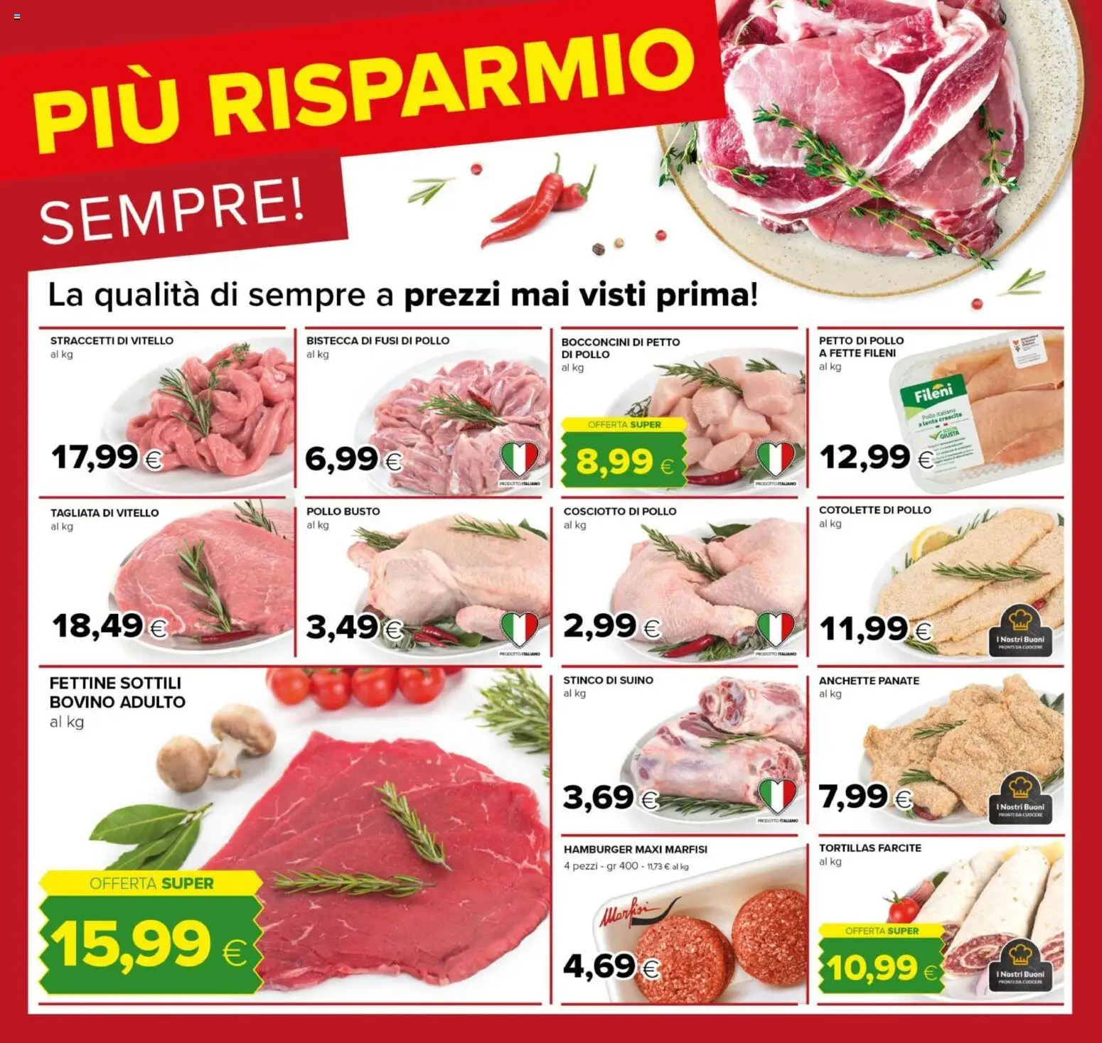 Volantino Tigre del 07.04.2026 | Pagina: 2 | Prodotti: Bovino, Pollo, Tortillas, Vitello