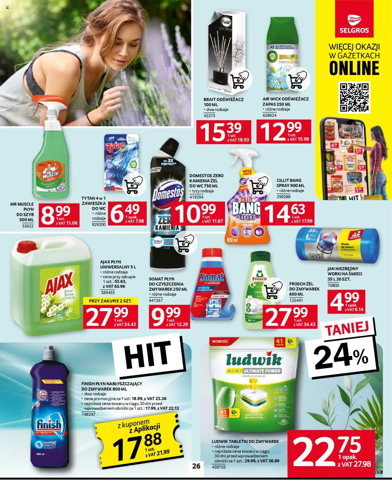 Selgros cash&carry Gazetka od 18.06.2025 | Strona: 26 | Produkty: Odświeżacz powietrza, Cleaner, Domestos, Finish