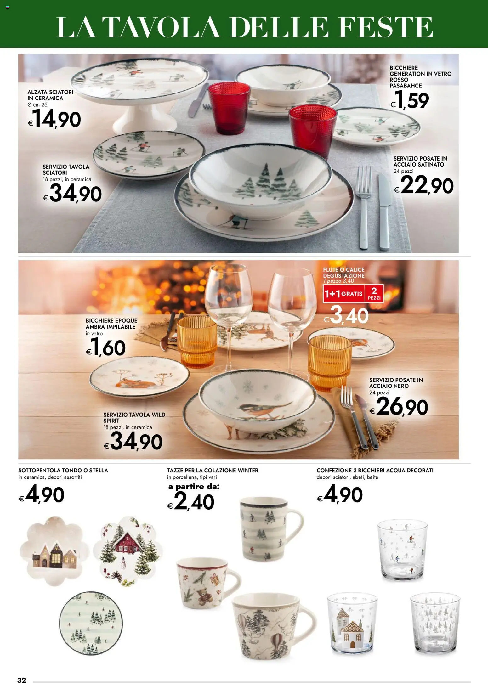 Volantino bennet del 20.11.2025 | Pagina: 32 | Prodotti: Calice, Posate, Acqua, Sottopentola