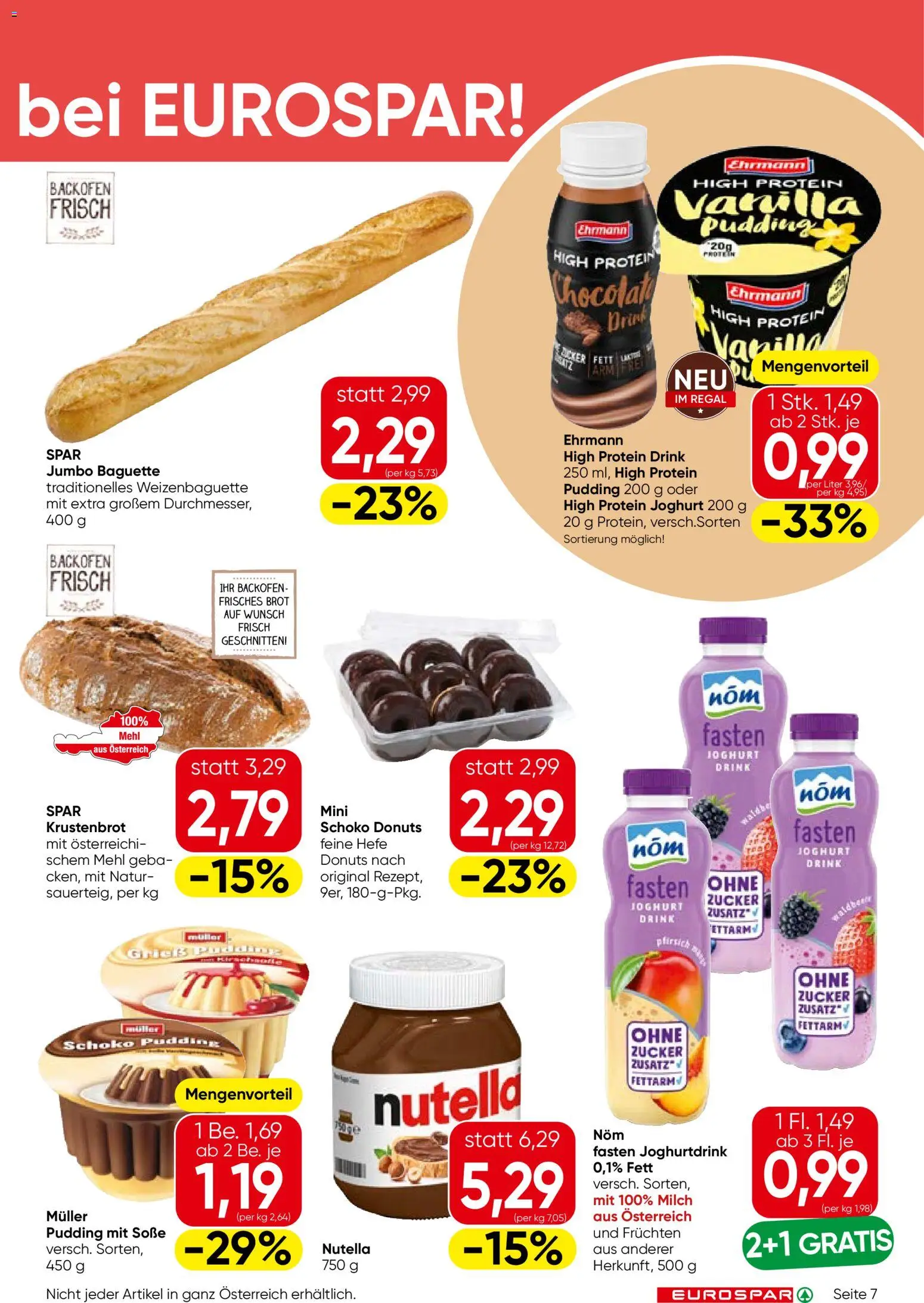 Eurospar Flugblatt - Steiermark gültig ab 20.11.2025 | Seite: 7 | Produkte: Soße, Zucker, Jääkaappipakastin, Milch